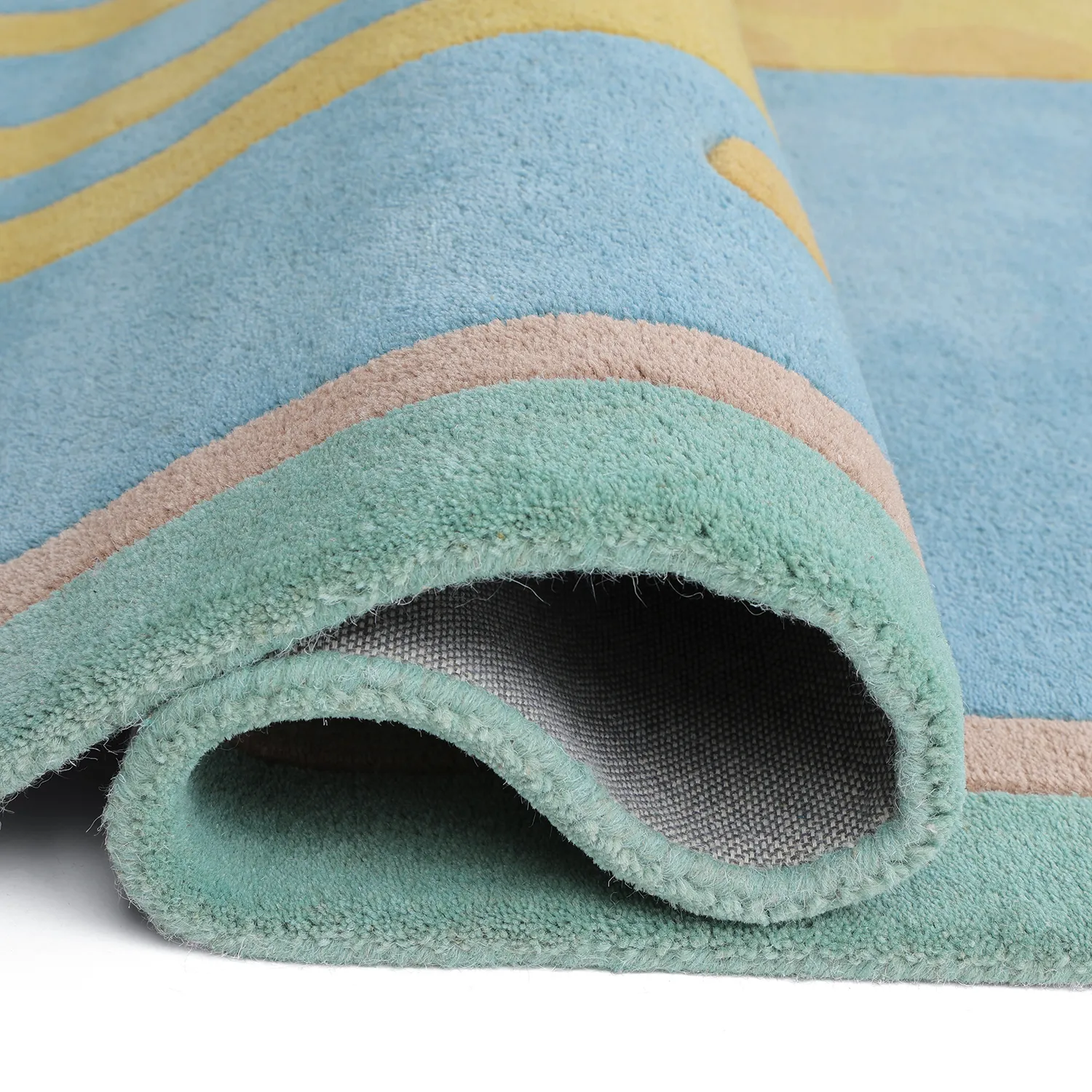 Barnmatta - Giraffe Hand Tufted Wool Premium (ljusblå/multi)