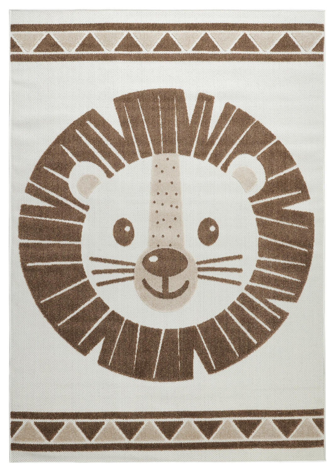 Barnmatta - Kind Lion (creme/brun) (Storlek: 130 x 190 cm)