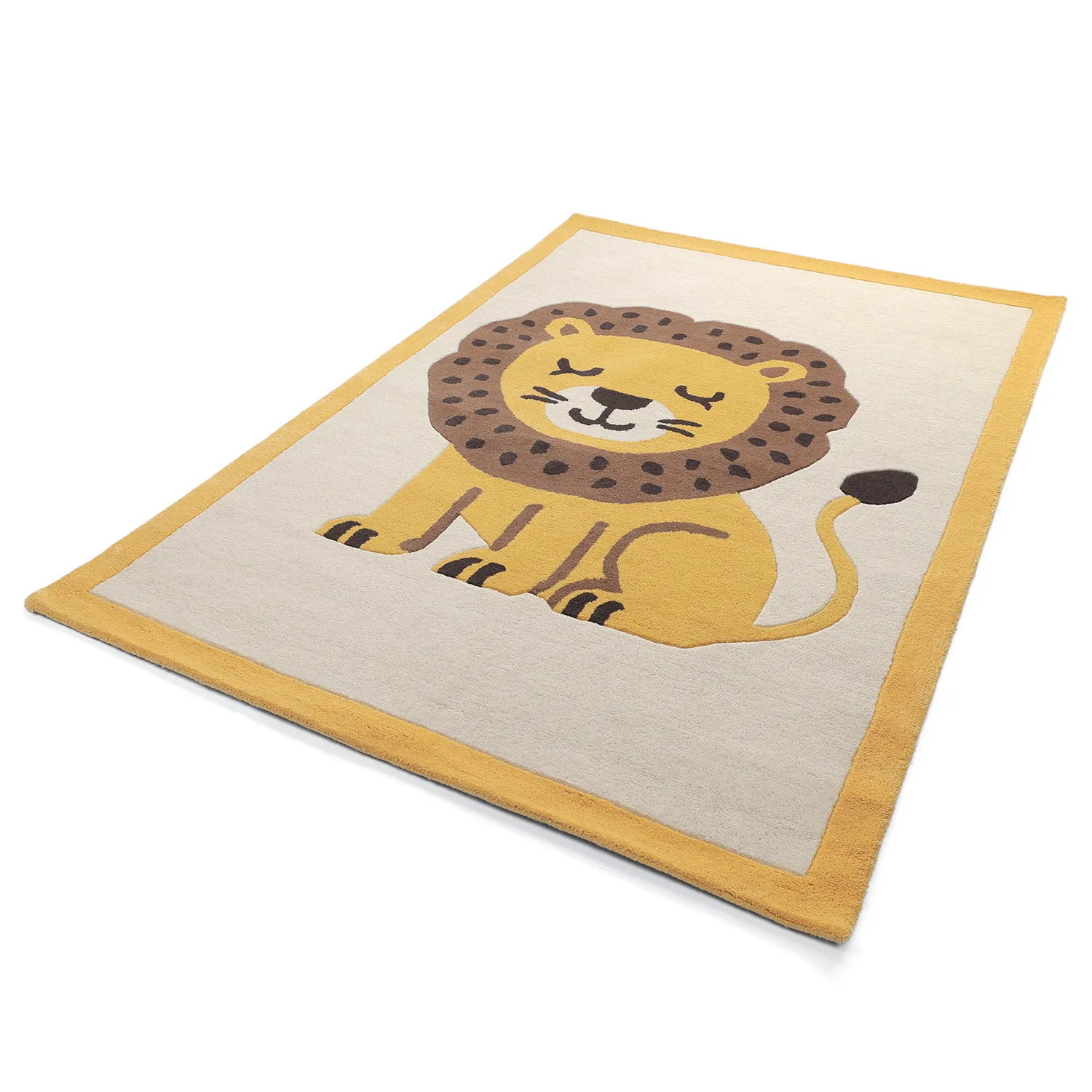 Barnmatta - Lion Hand Tufted Wool Premium (beige/multi)