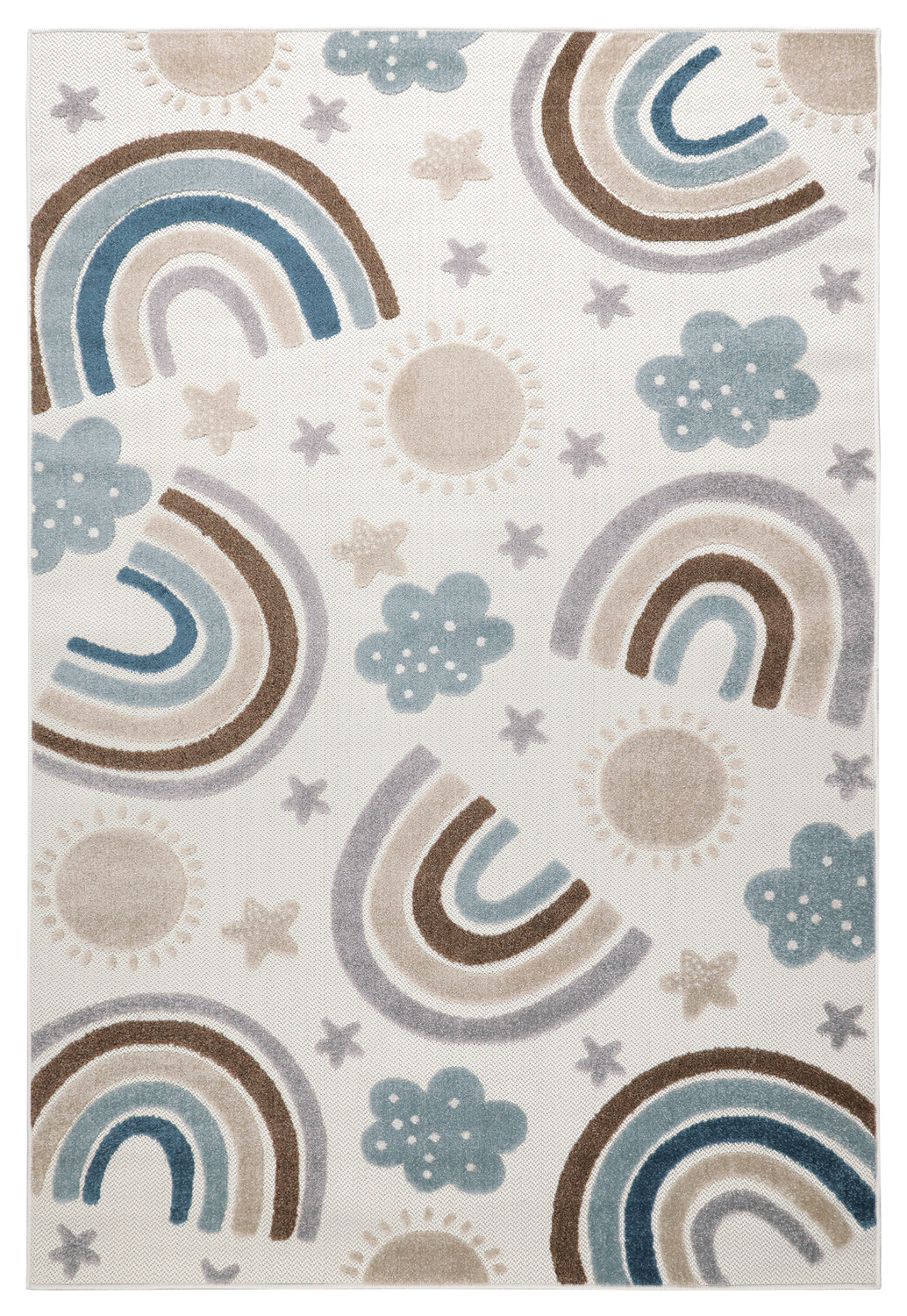 Barnmatta - Rainbow Potpourri (creme/multi) (Storlek: 130 x 190 cm)