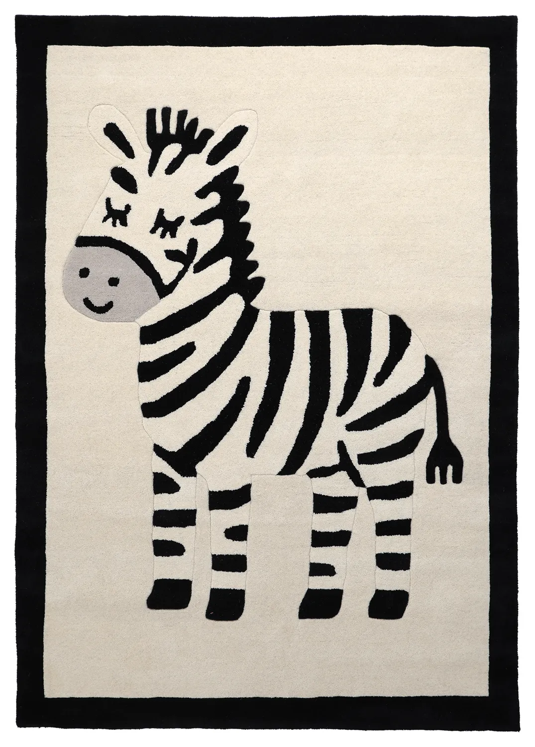 Barnmatta - Zebra Hand Tufted Wool Premium (beige/svart)