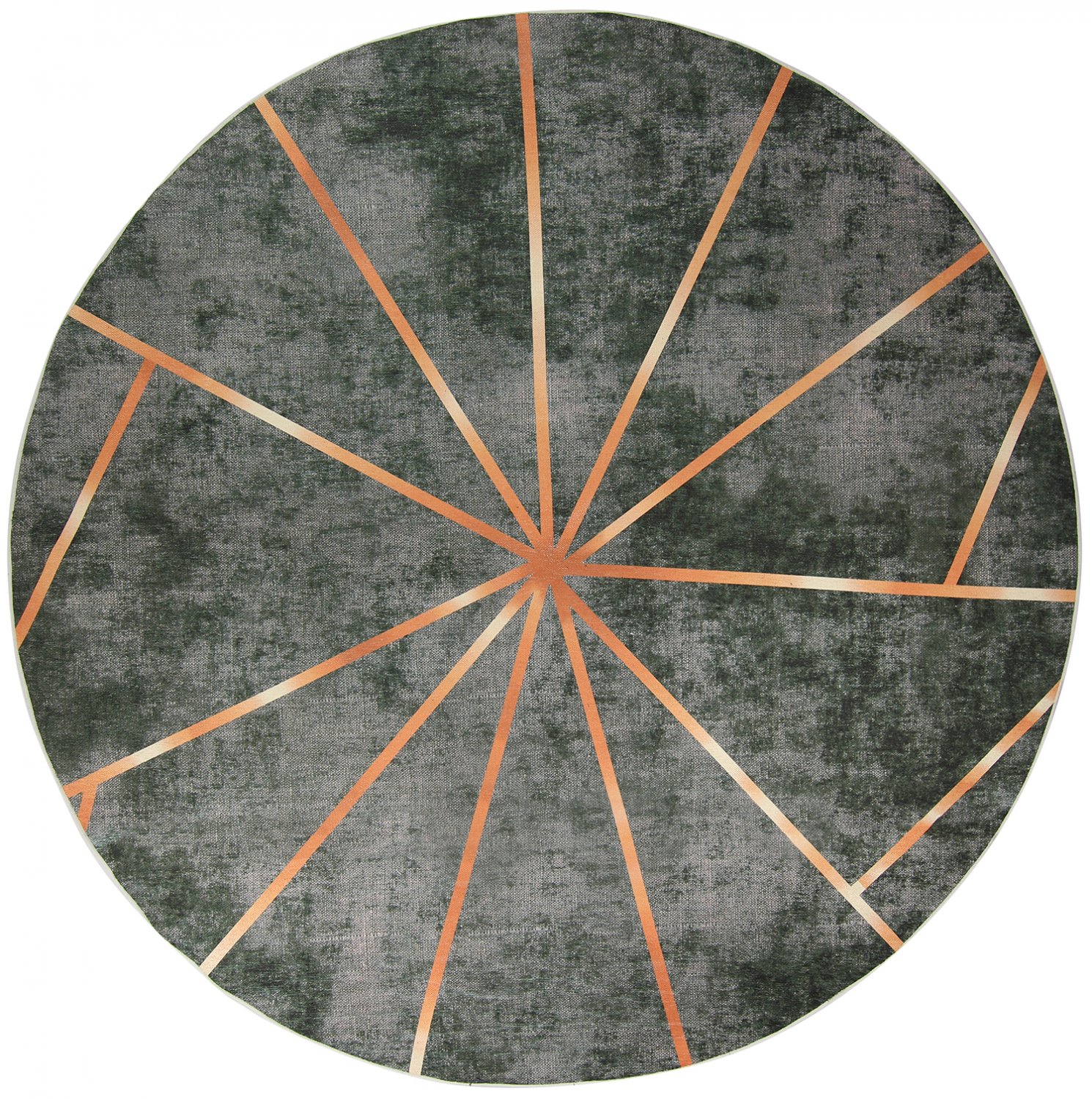Rund matta - Bellizzi (grön/orange) (Storlek: Ø 200 cm)