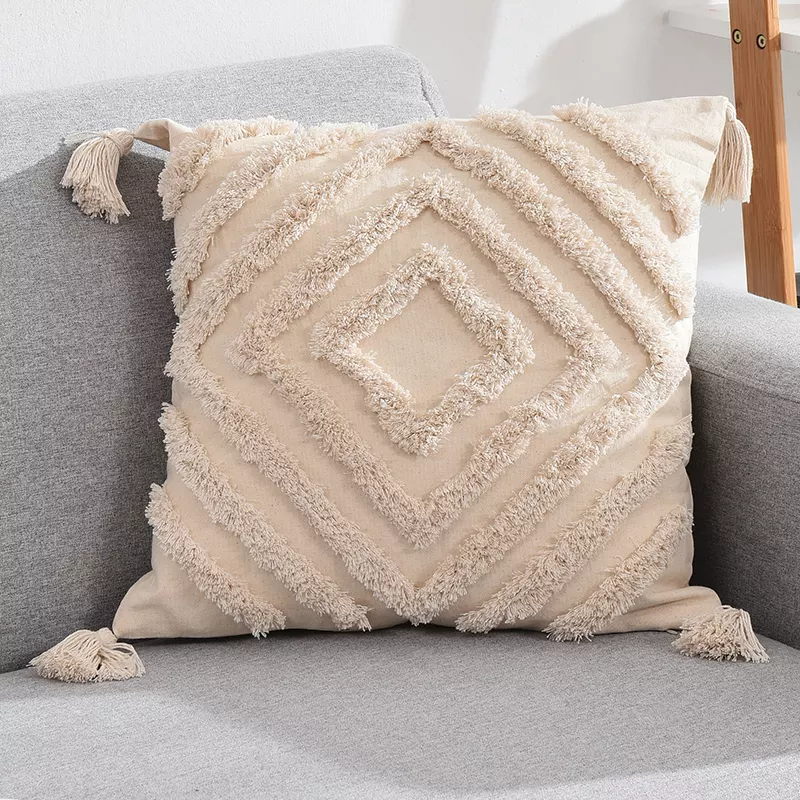 Kuddfodral - Natural Boho 45 x 45 cm (beige) (Storlek: 45 x 45 cm)