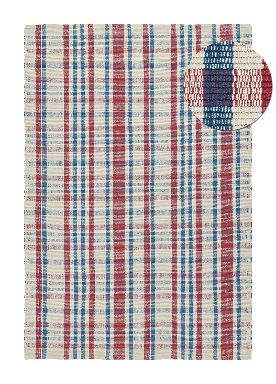 Bomullsmatta - Husvik (cream/multi) (Storlek: 200 x 290 cm)