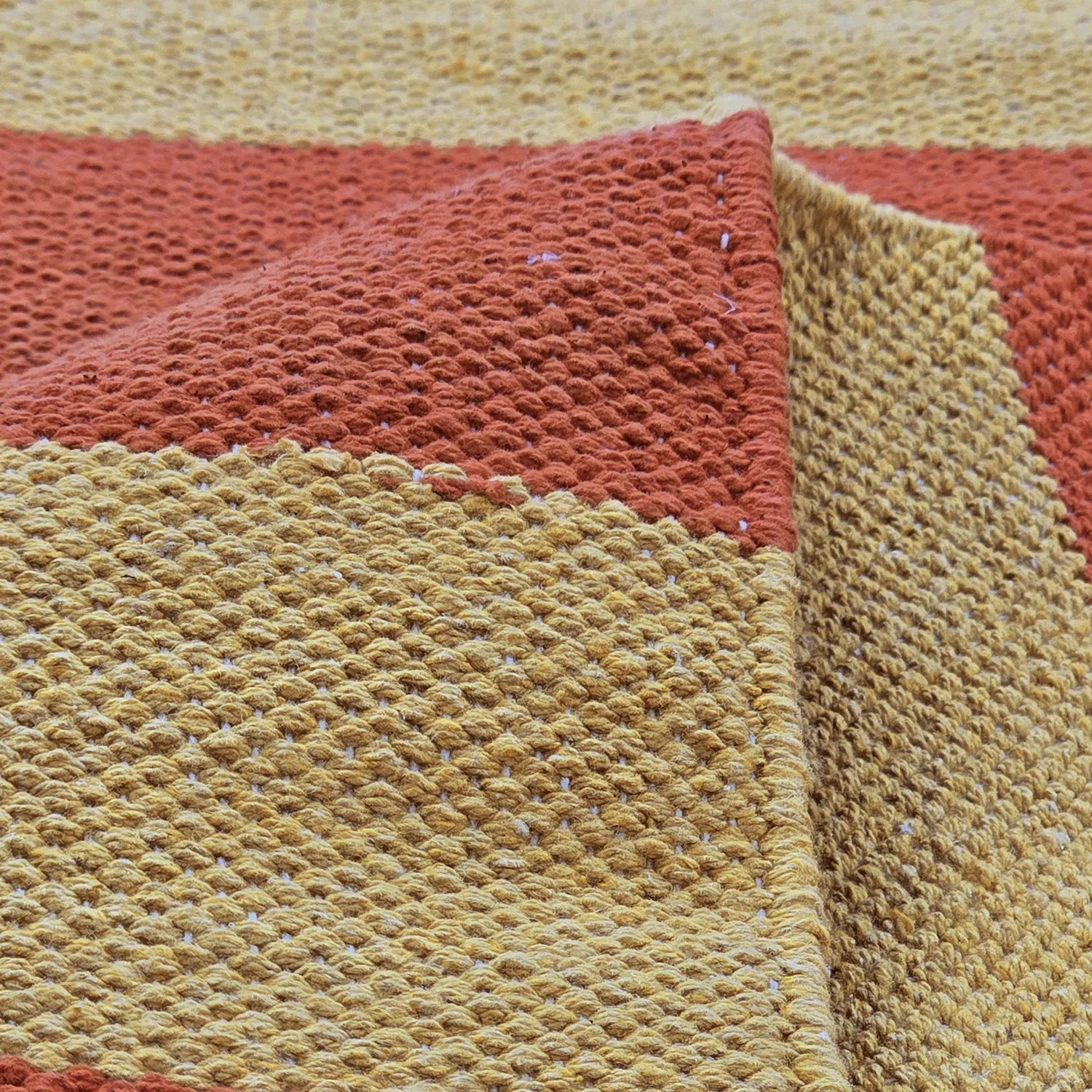 Bomullsmatta - Nilo (senapsgul/terrakotta)