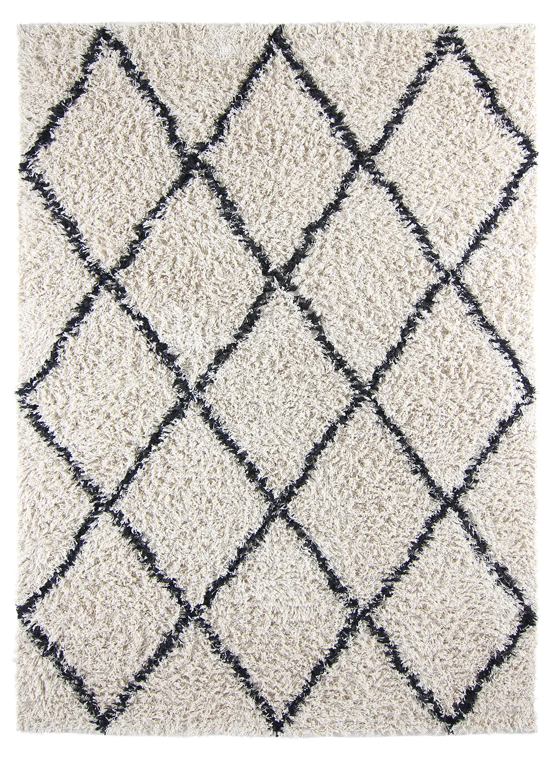 Ryamattor - Alcott Natural Cotton Shaggy (svart/vit)