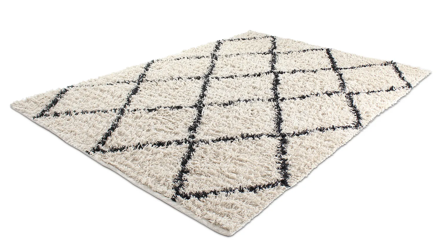 Ryamattor - Alcott Natural Cotton Shaggy (svart/vit)