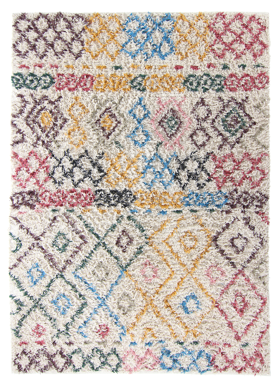 ryamattor - maloney natural cotton shaggy (multi) (storlek: 160 x 230 cm)