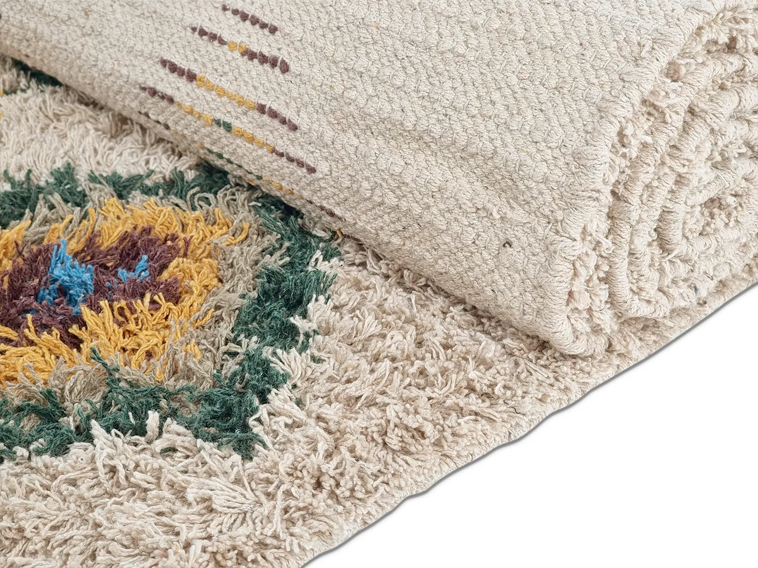 Ryamattor - Siddel Natural Cotton Shaggy (beige/multi)