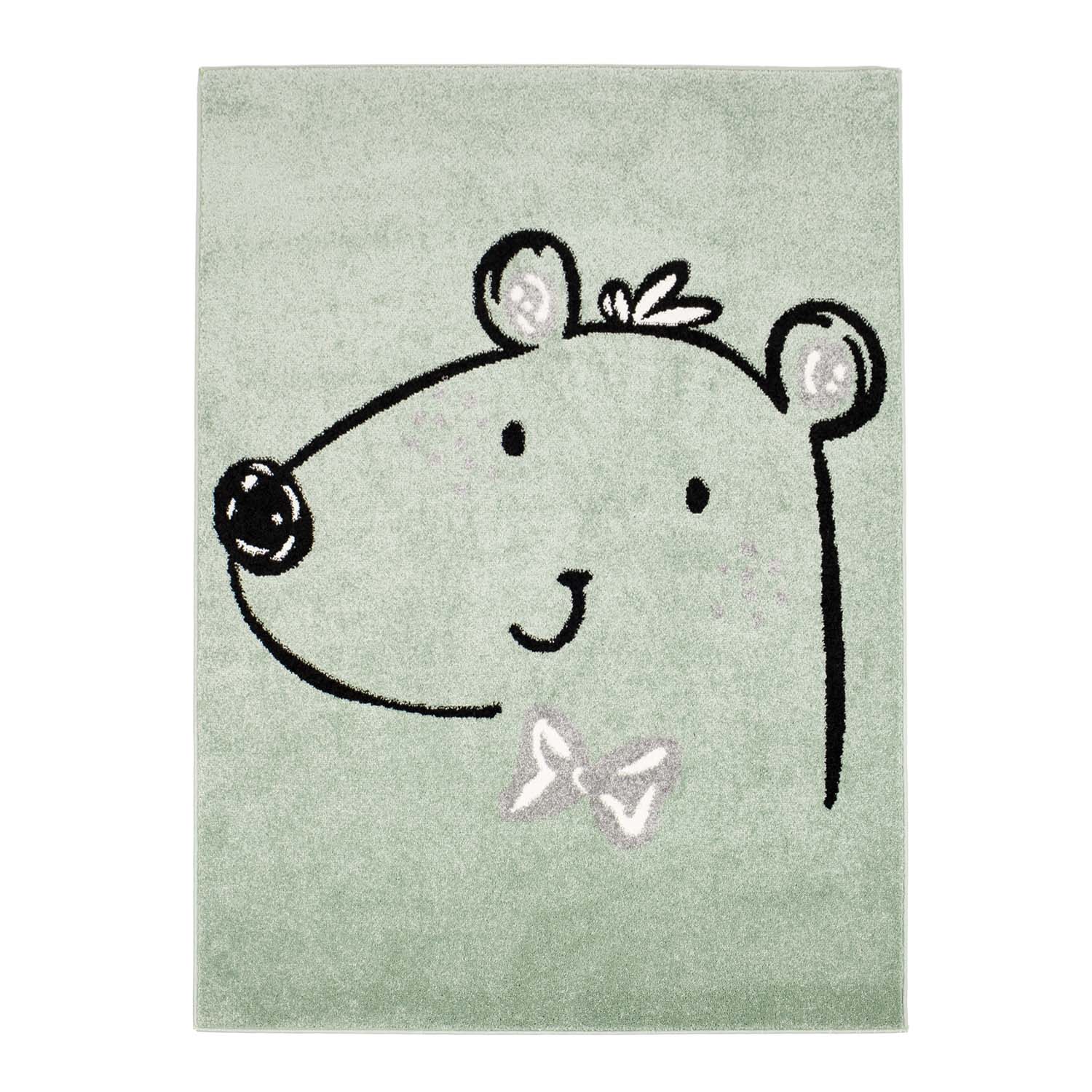barnmatta rea barnmattan matta till för i barnrum för pojke tjej Bubble Bear grön Björn
