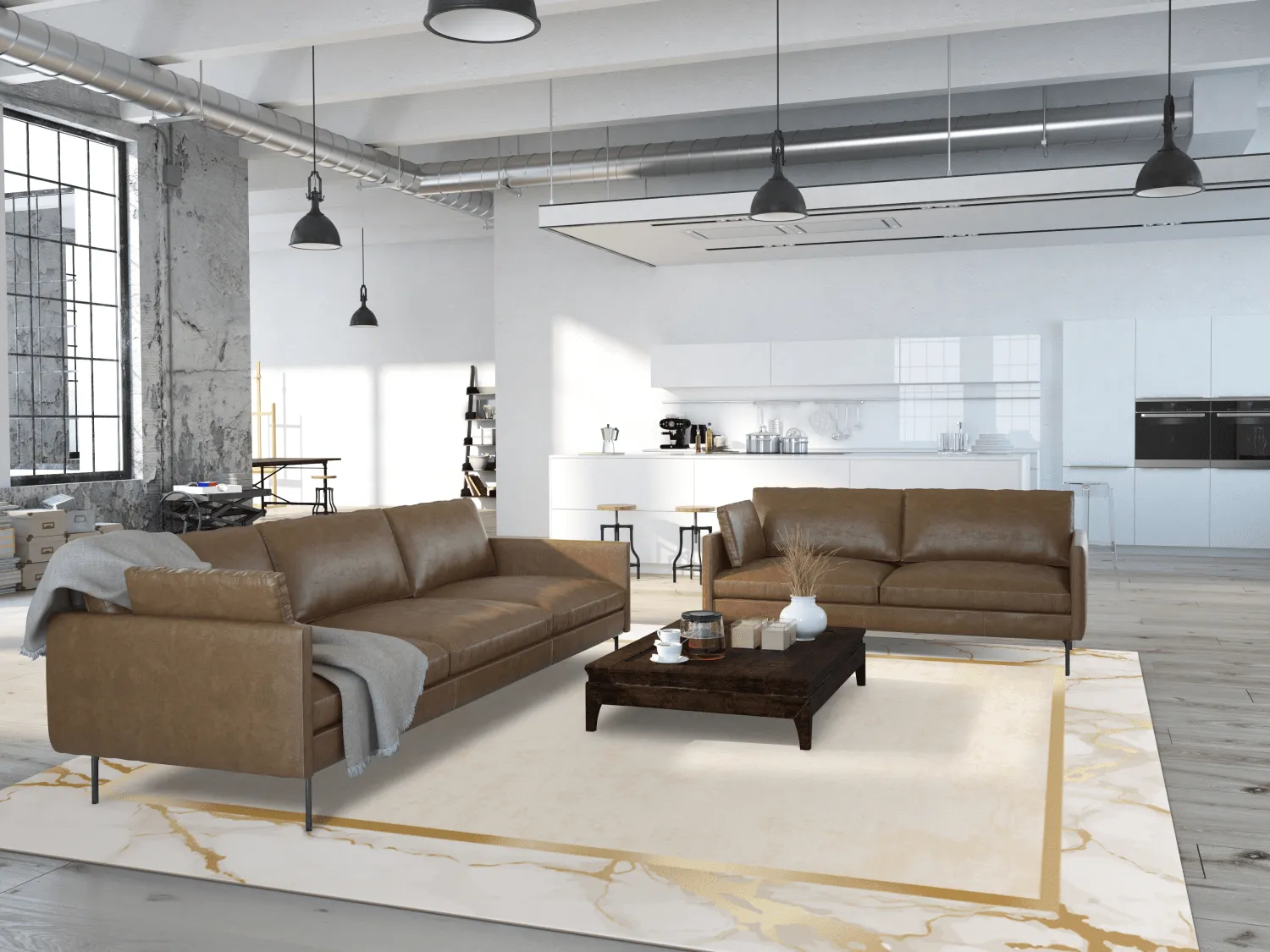 Wiltonmatta - Cerasia (beige/vit/guld)