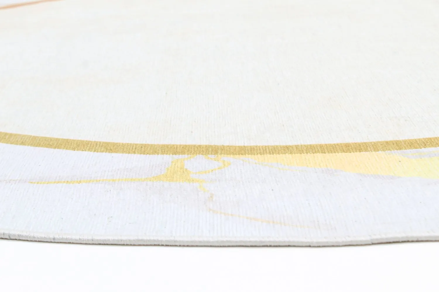 Rund matta - Cerasia (beige/vit/guld)