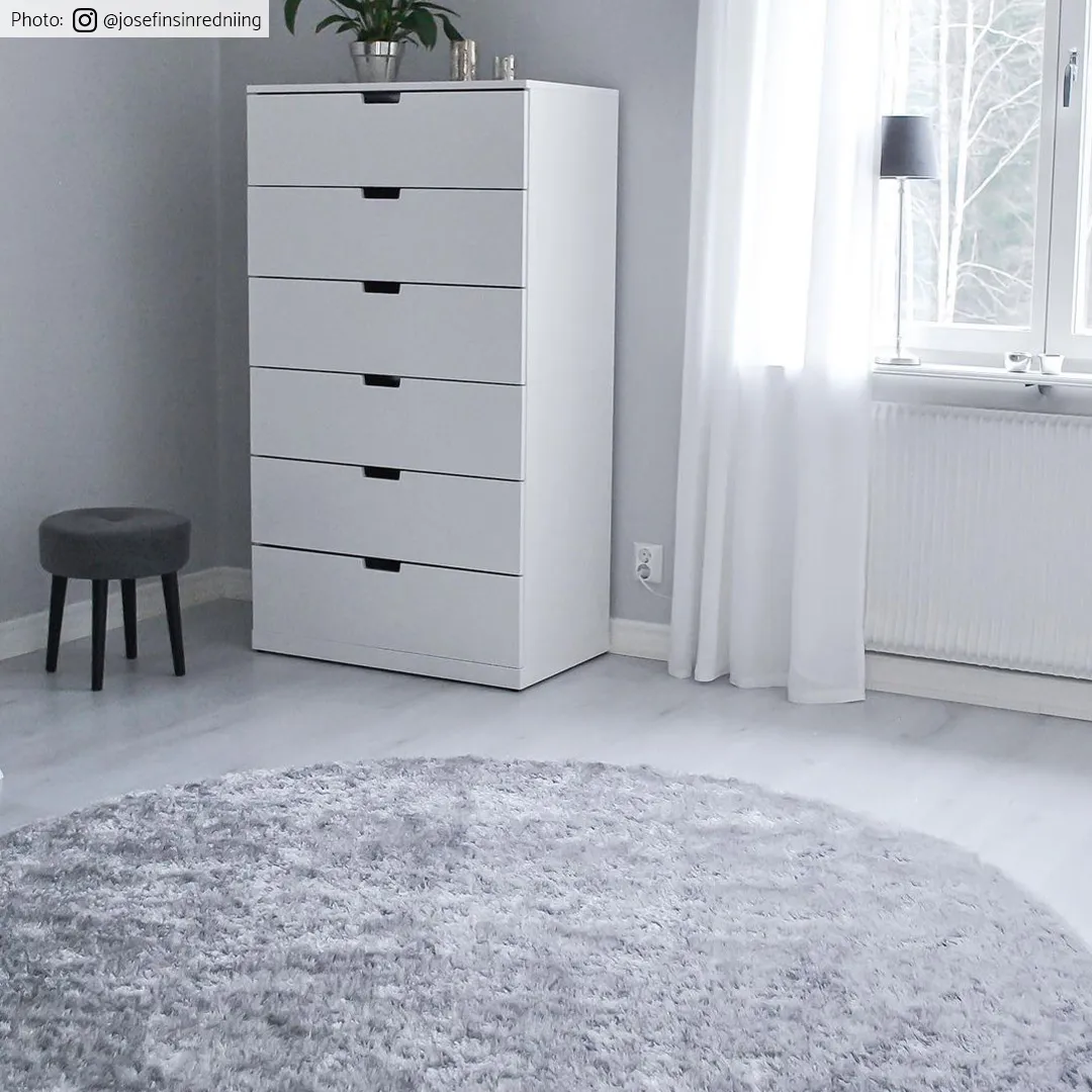 Runda mattor - Cosy (silver)