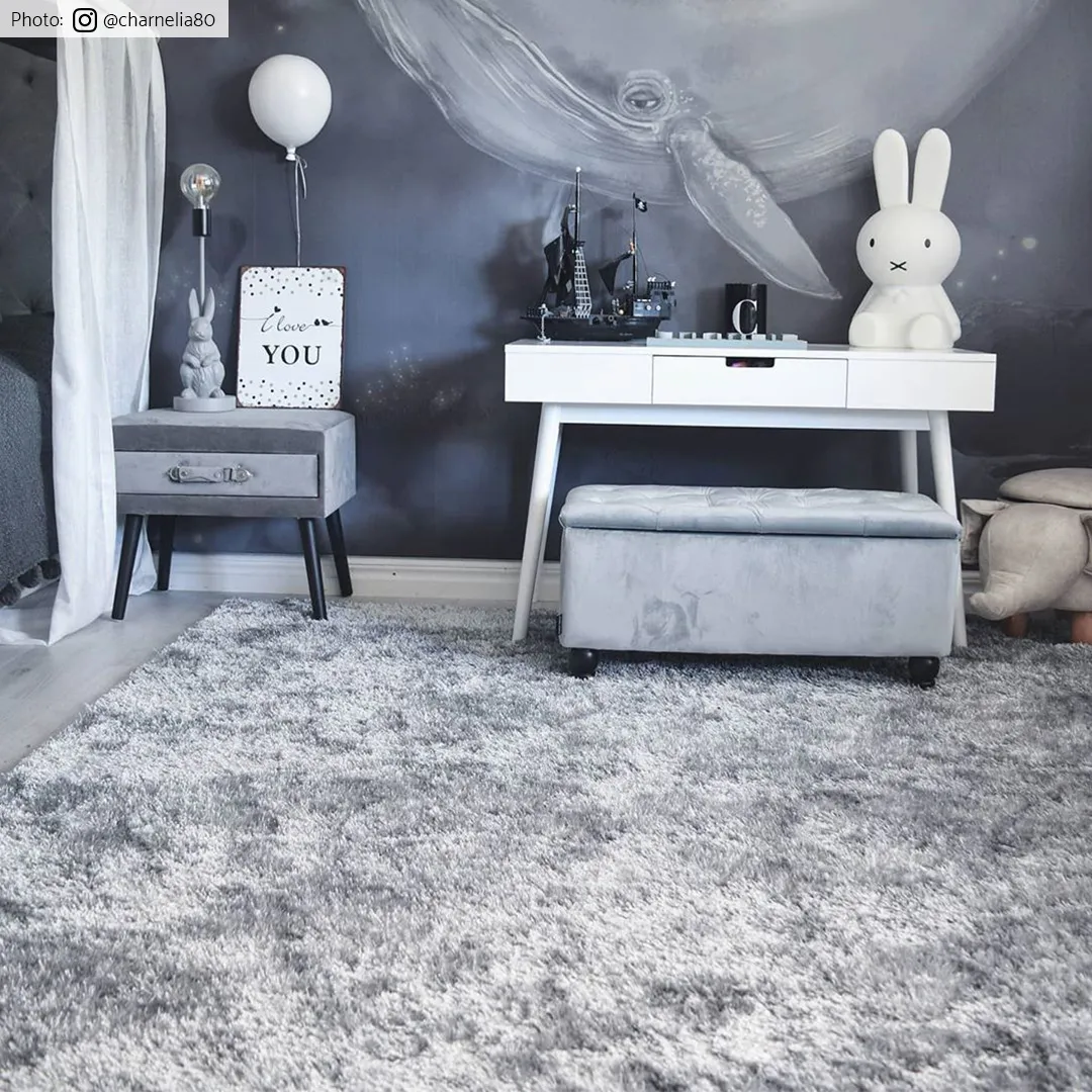 Runda mattor - Cosy (silver)