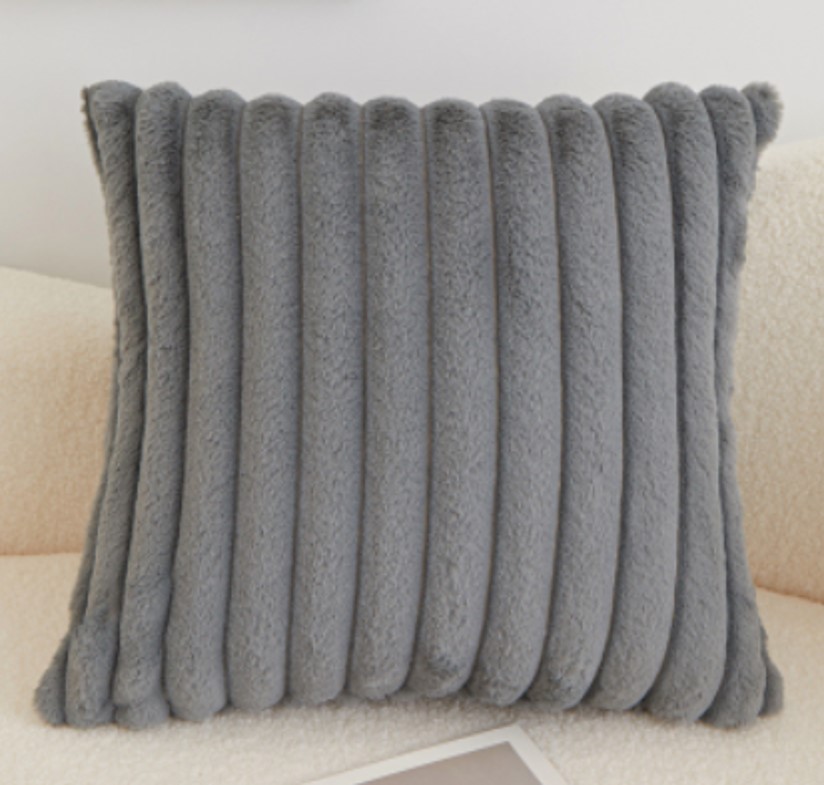 Kuddfodral - Soft stripes (grå) (Storlek: 45 x 45 cm)