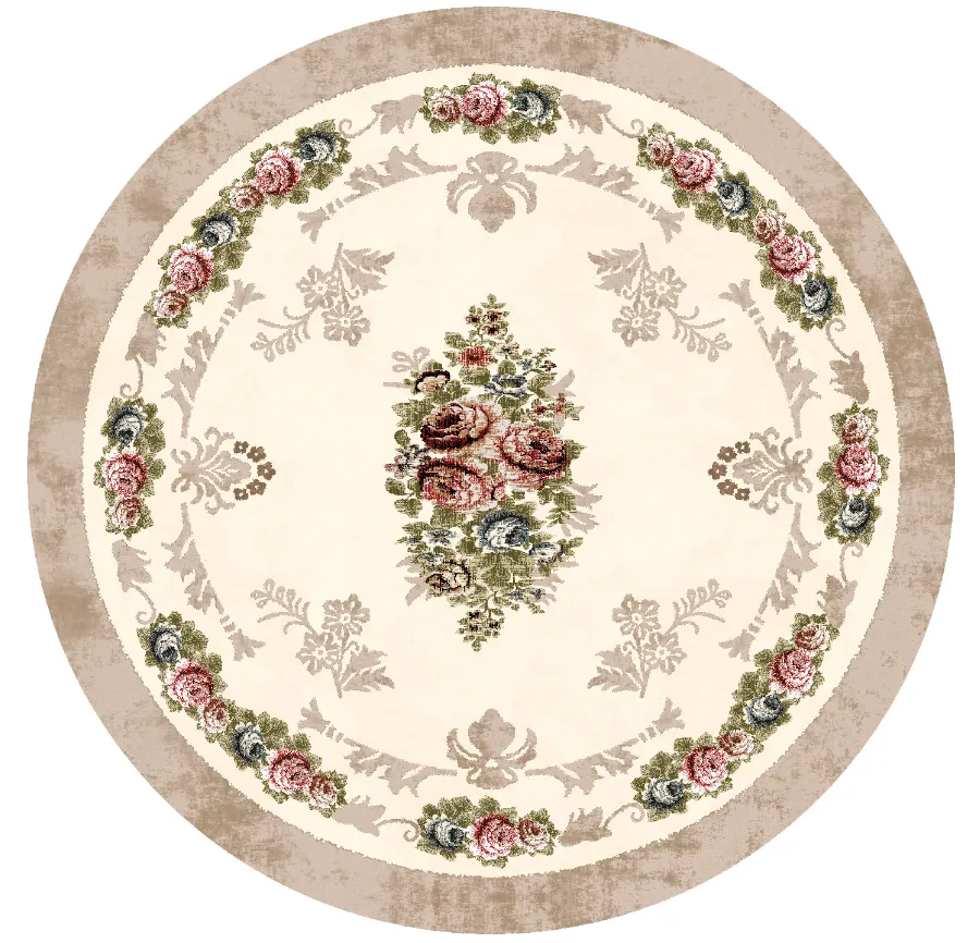 Rund matta - Delpha (beige/multi)