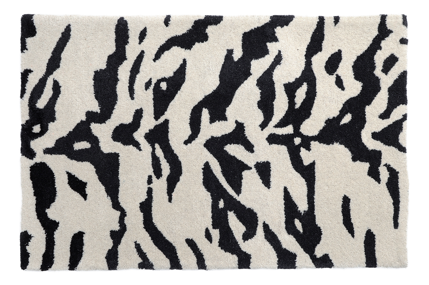 Dörrmatta - Zebra Tufted Wool Premium (vit/svart) (Storlek: 60 x 90 cm)