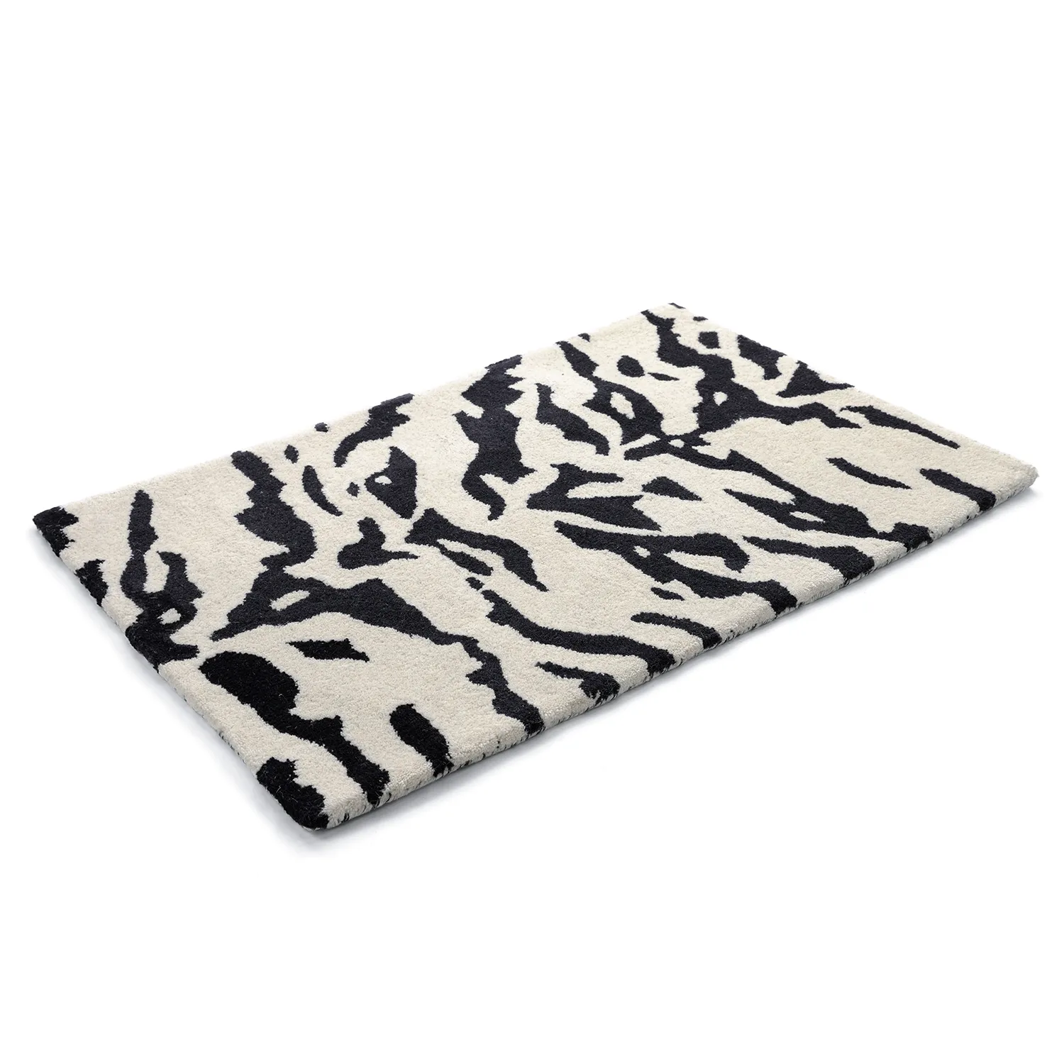 Dörrmatta - Zebra Tufted Wool Premium (vit/svart)