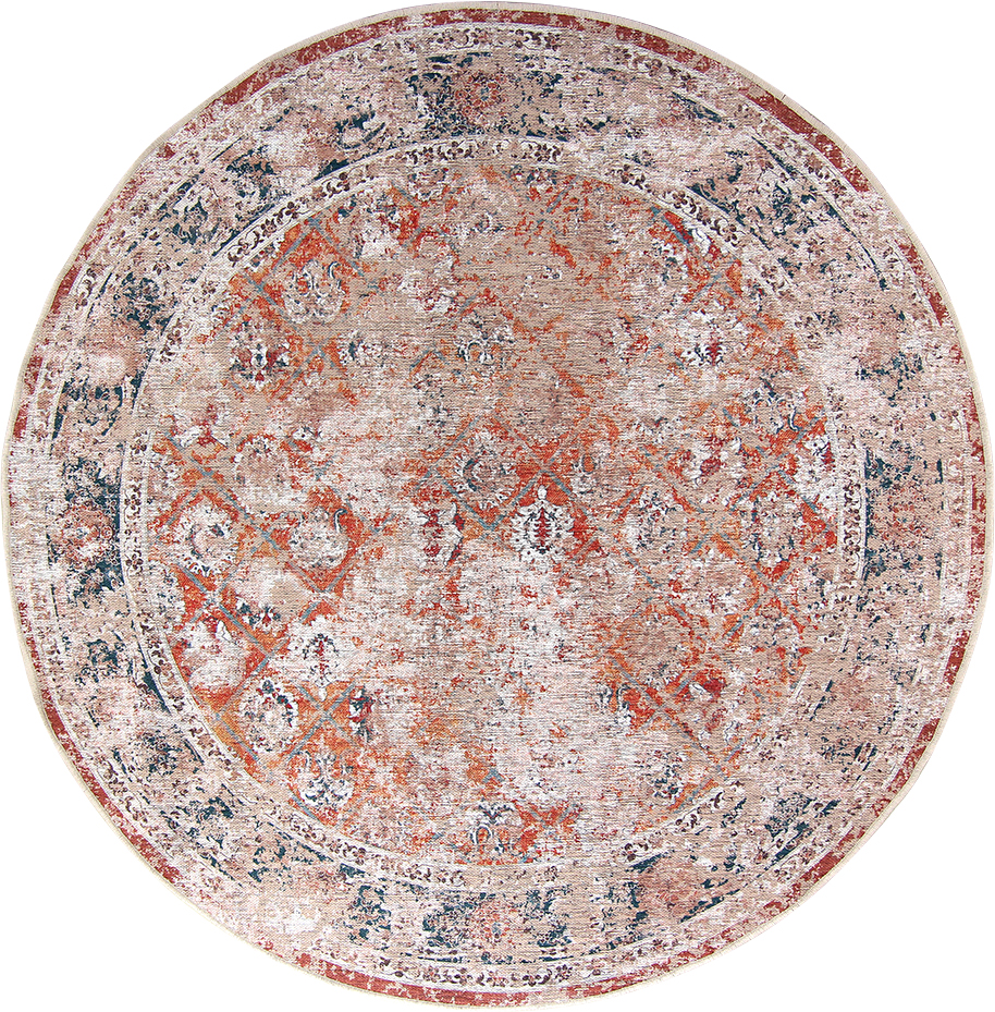 Rund matta - Douz (rosa/multi) (Storlek: Ø 120 cm)