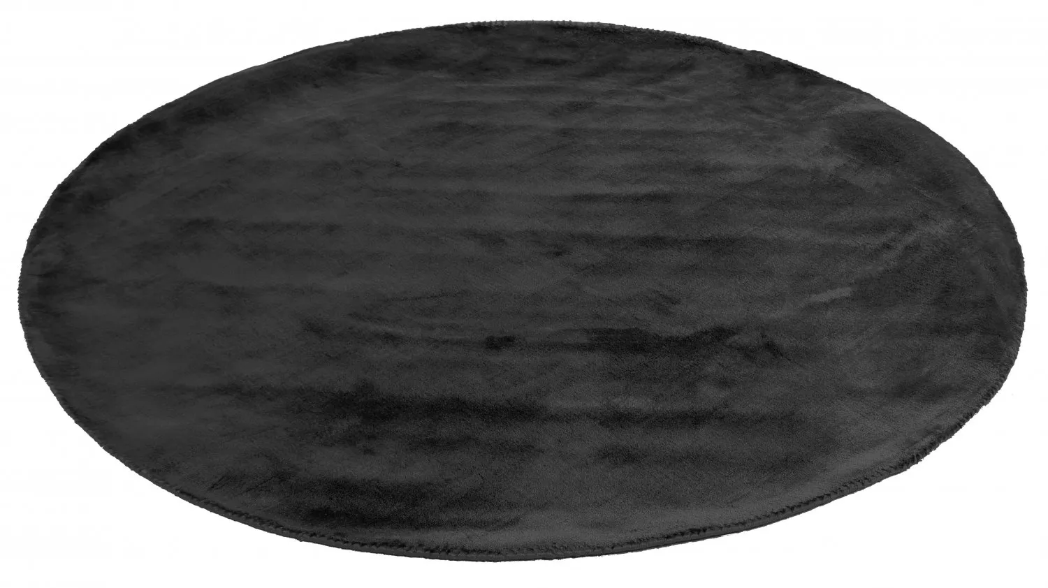 Rund matta - Recycled PET with viscose look (svart)