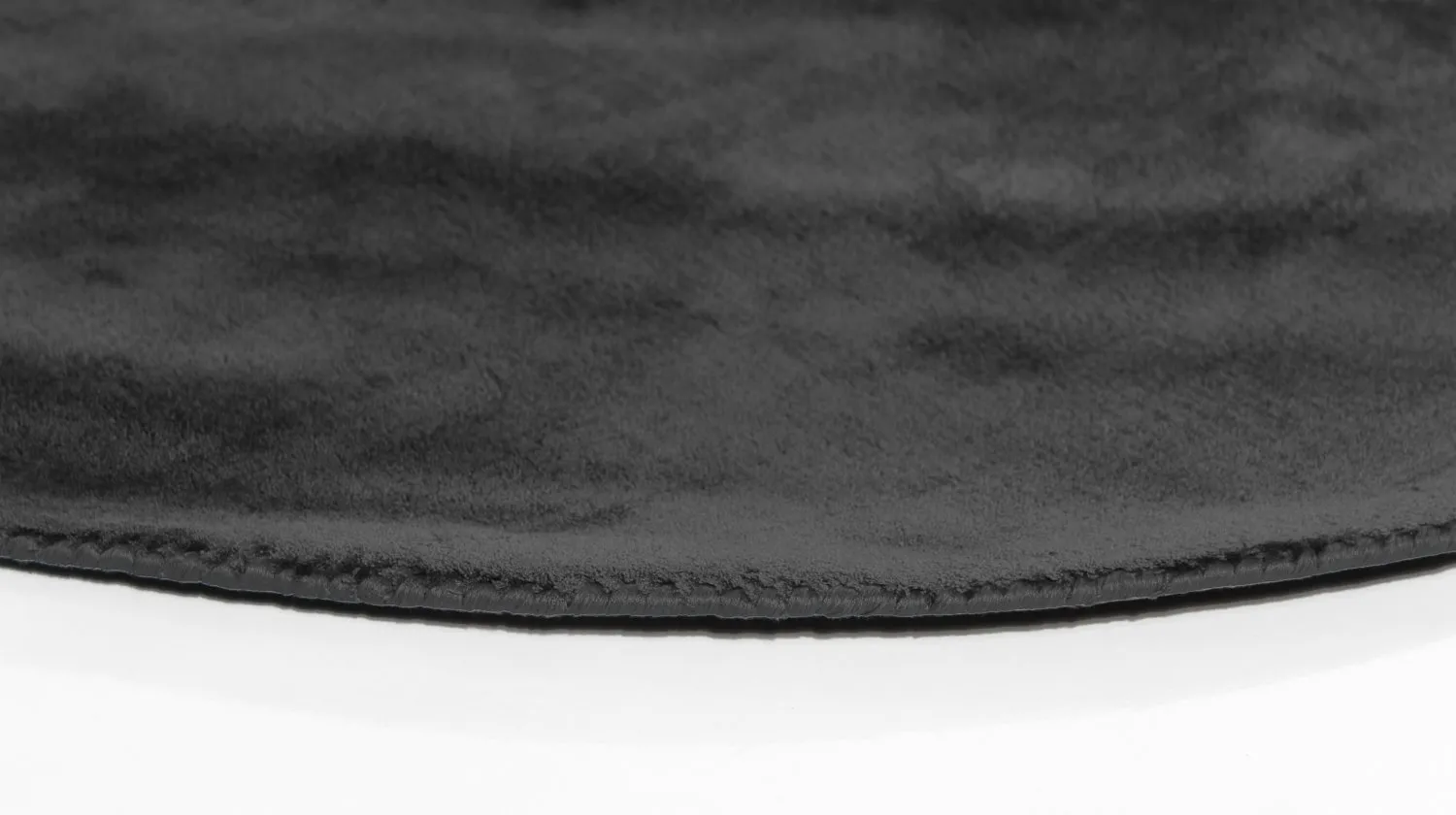 Rund matta - Recycled PET with viscose look (svart)