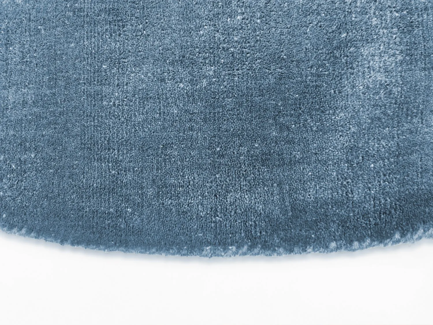 Rund matta - Recycled PET with viscose look (blå)
