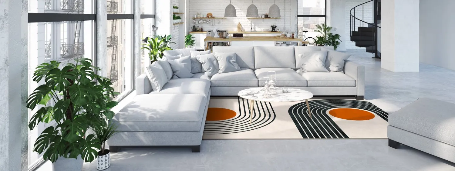 Wiltonmatta - Moudania (beige/svart/orange)