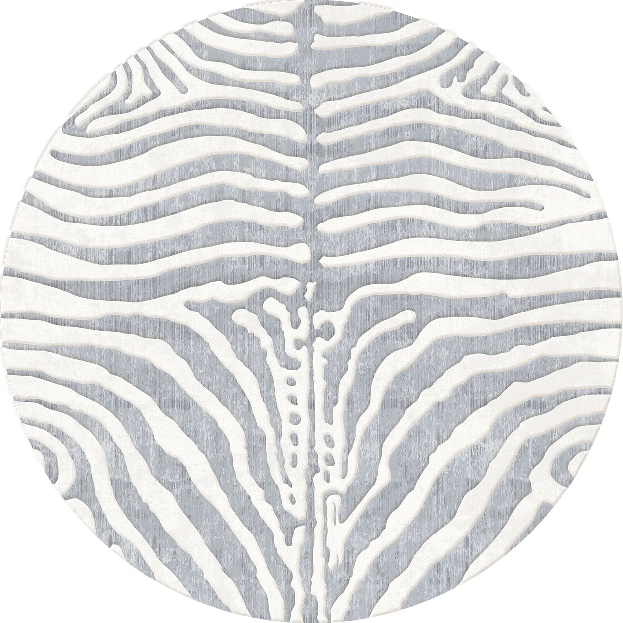 Rund matta - Zebra (grå/vit)