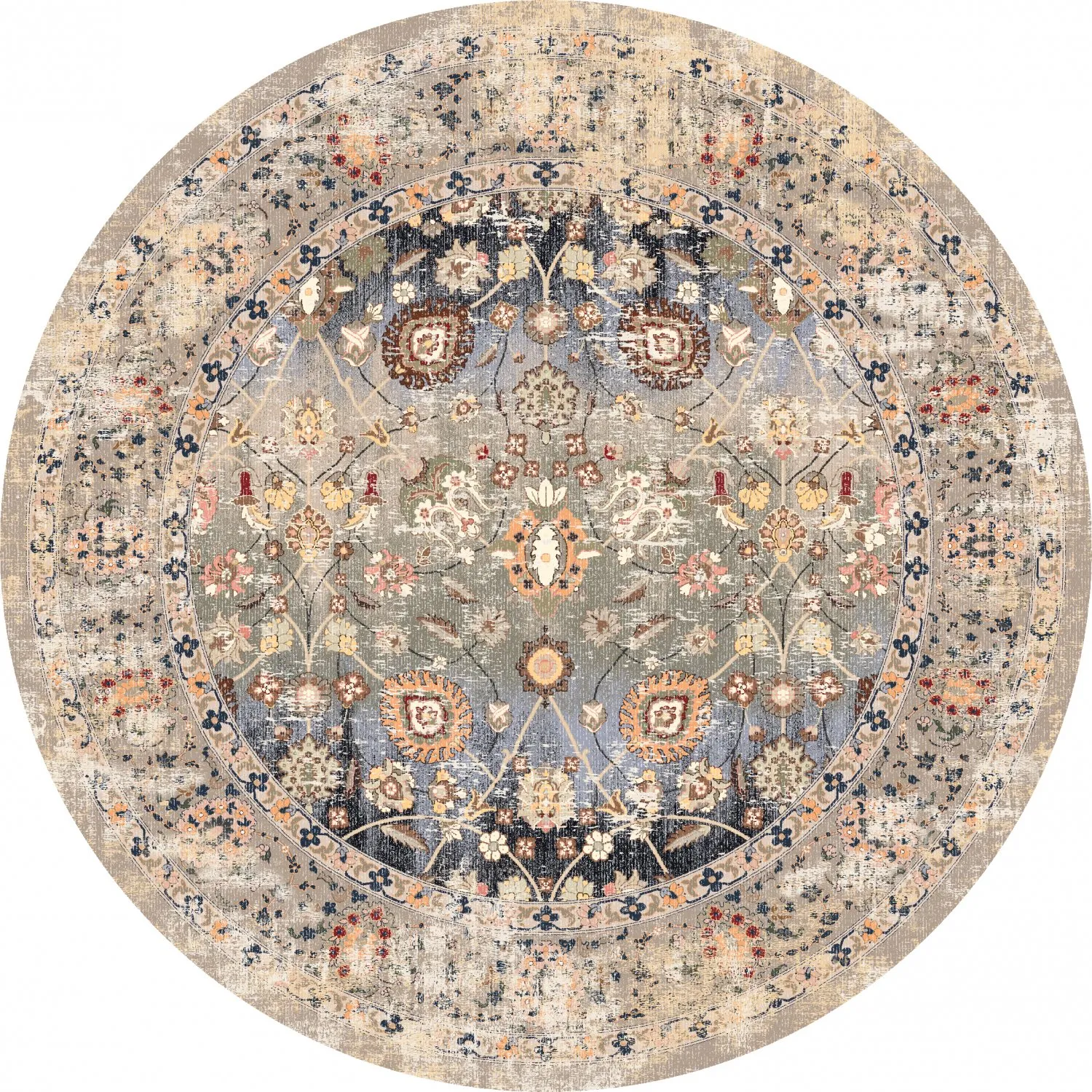 Rund matta - Bouhjar (beige/multi)
