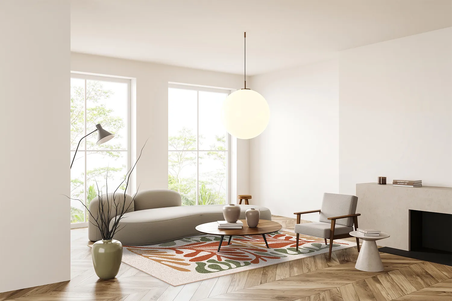 Wiltonmatta - Fern (beige/multi)