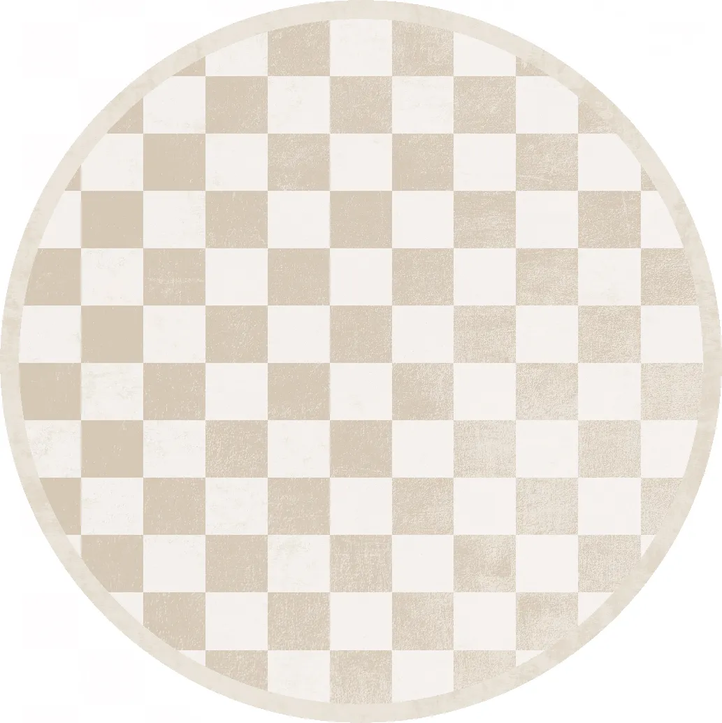 Rund matta - Nevada (beige/vit)