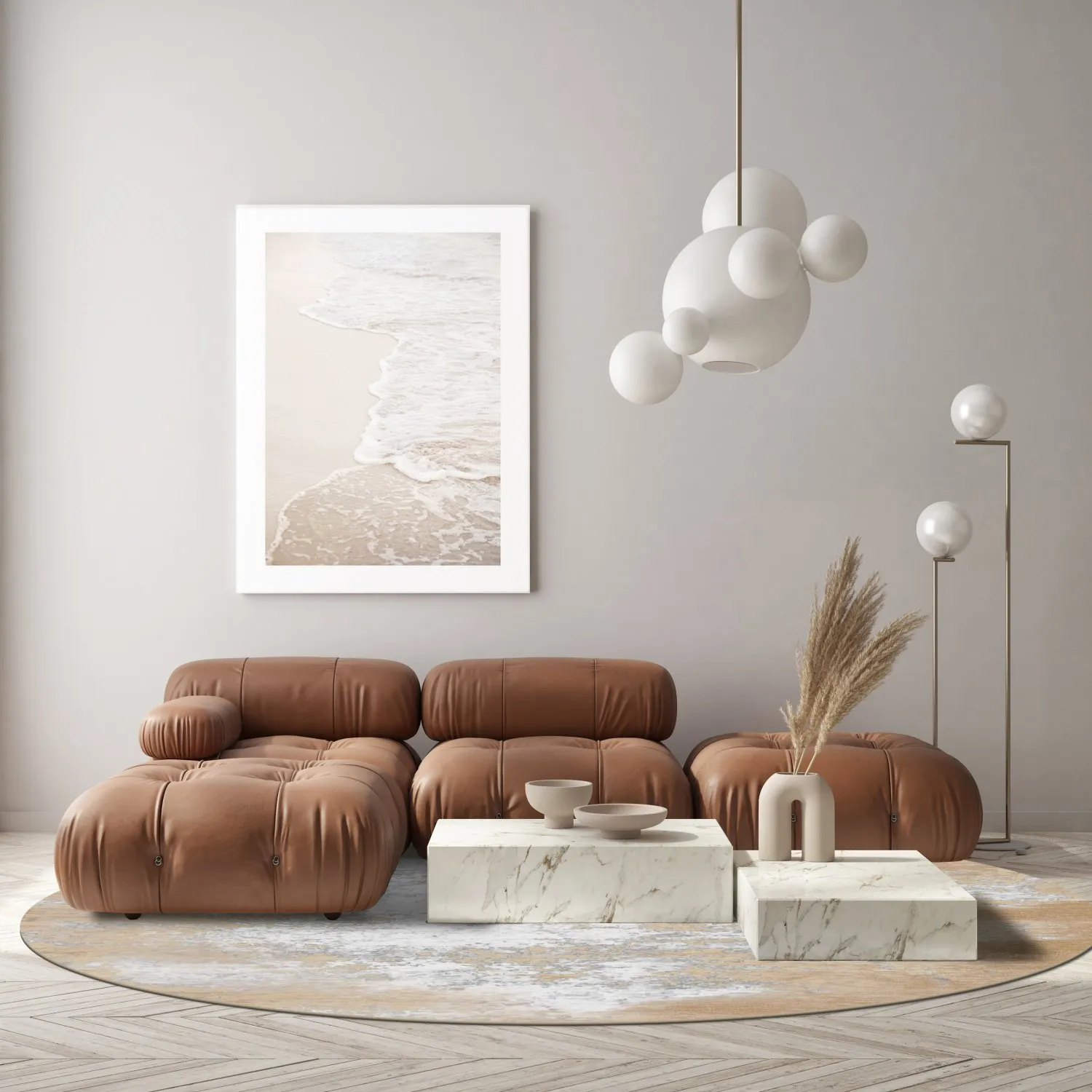 Rund matta - Zarzi (beige)