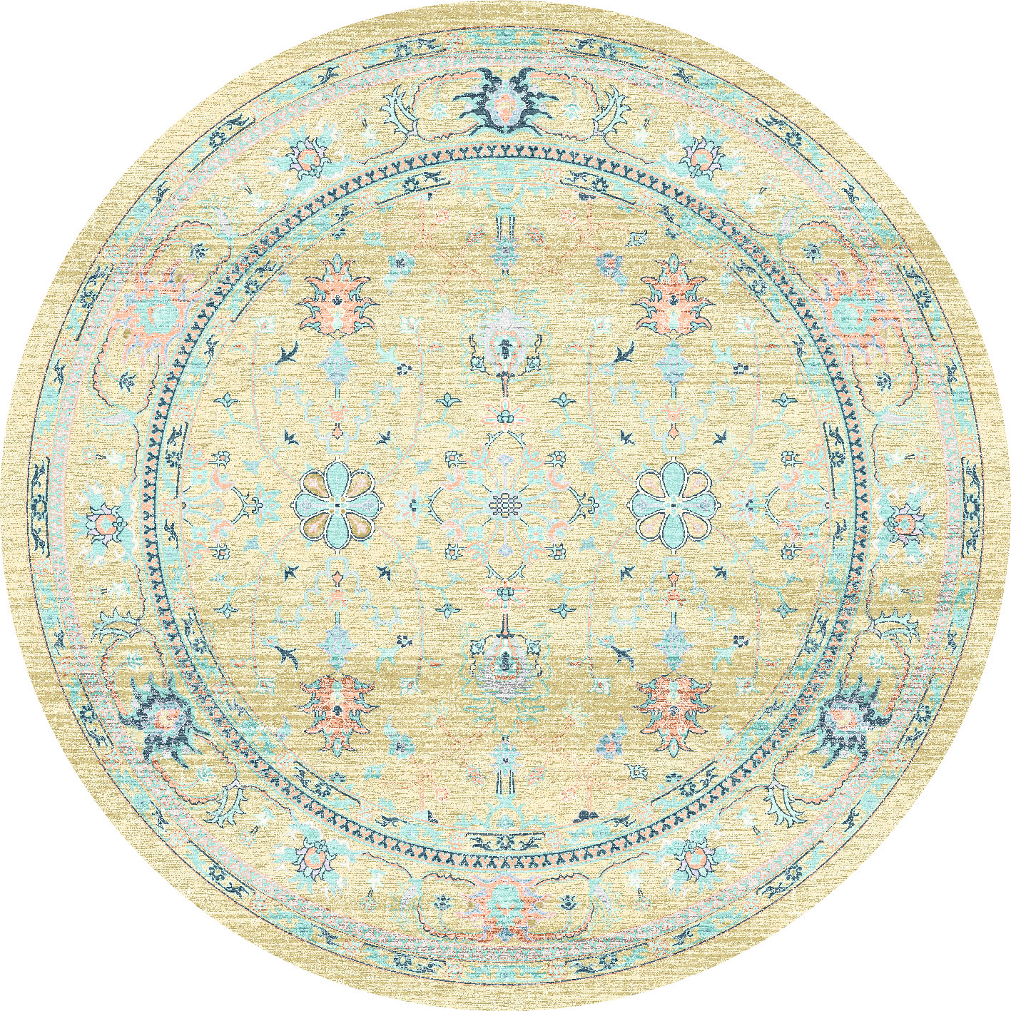 Rund matta - Livley (gul) (Storlek: Ø 160 cm)