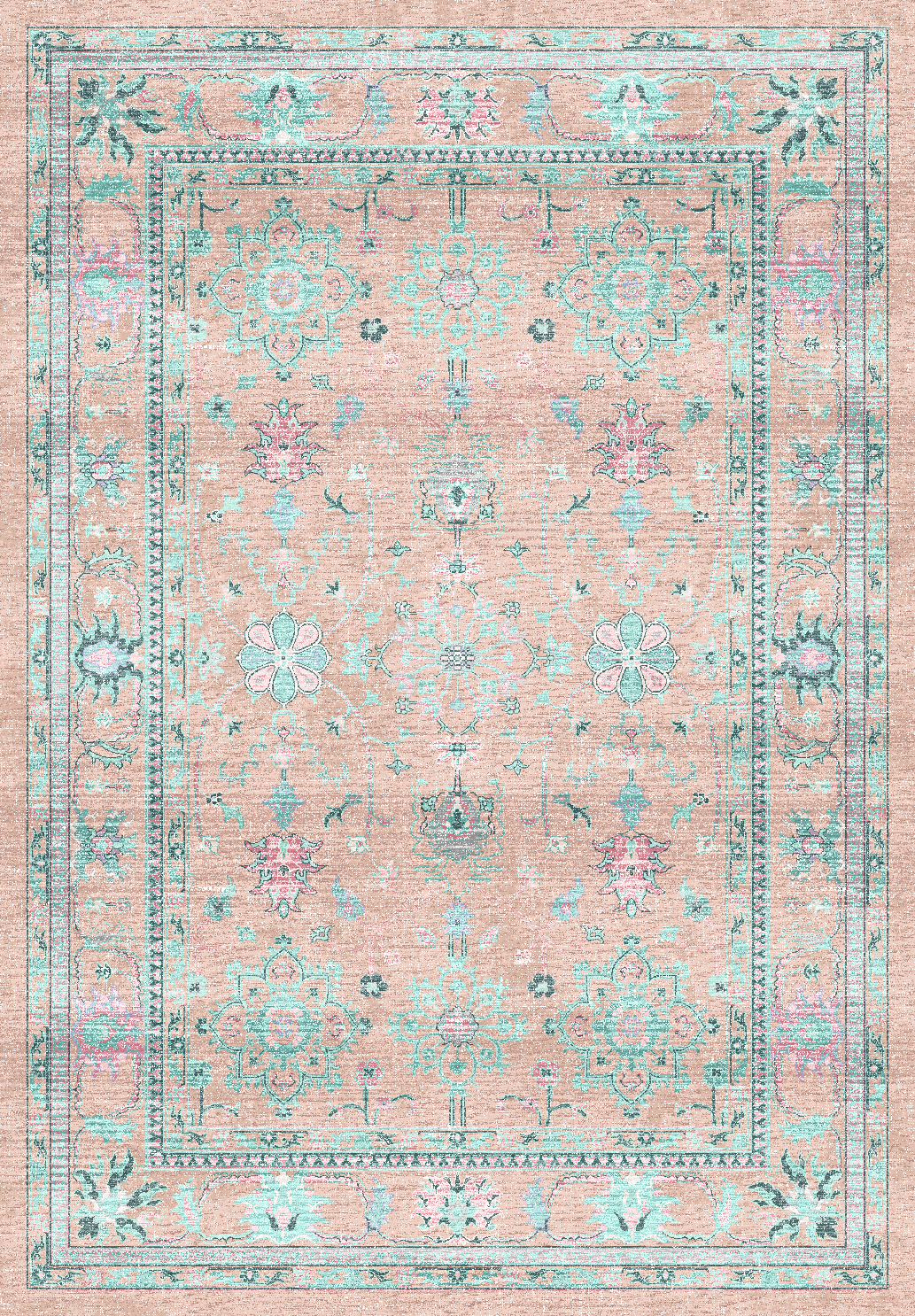 Wiltonmatta - Livley (rosa) (Storlek: 160 x 230 cm)