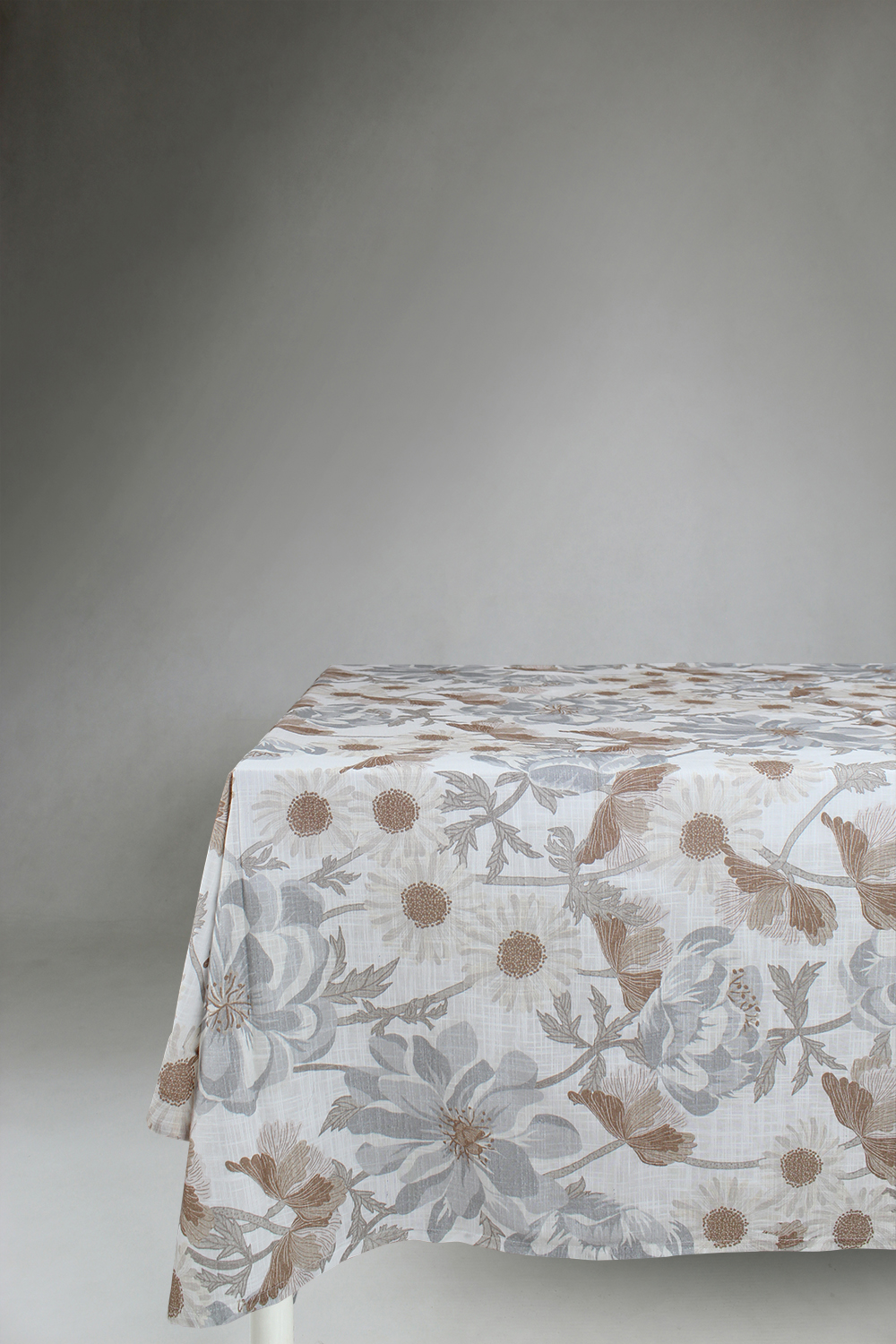 Dukar - Bomullsduk Serena (grå/beige) (Storlek: 140 x 250 cm)
