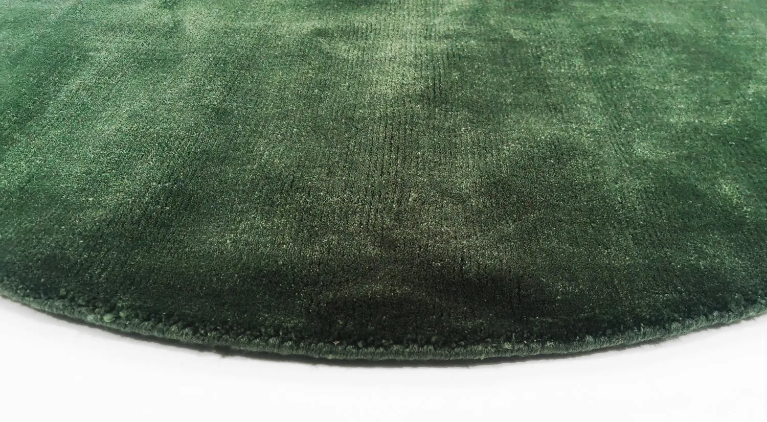 Rund matta - Recycled PET with viscose look (grön)