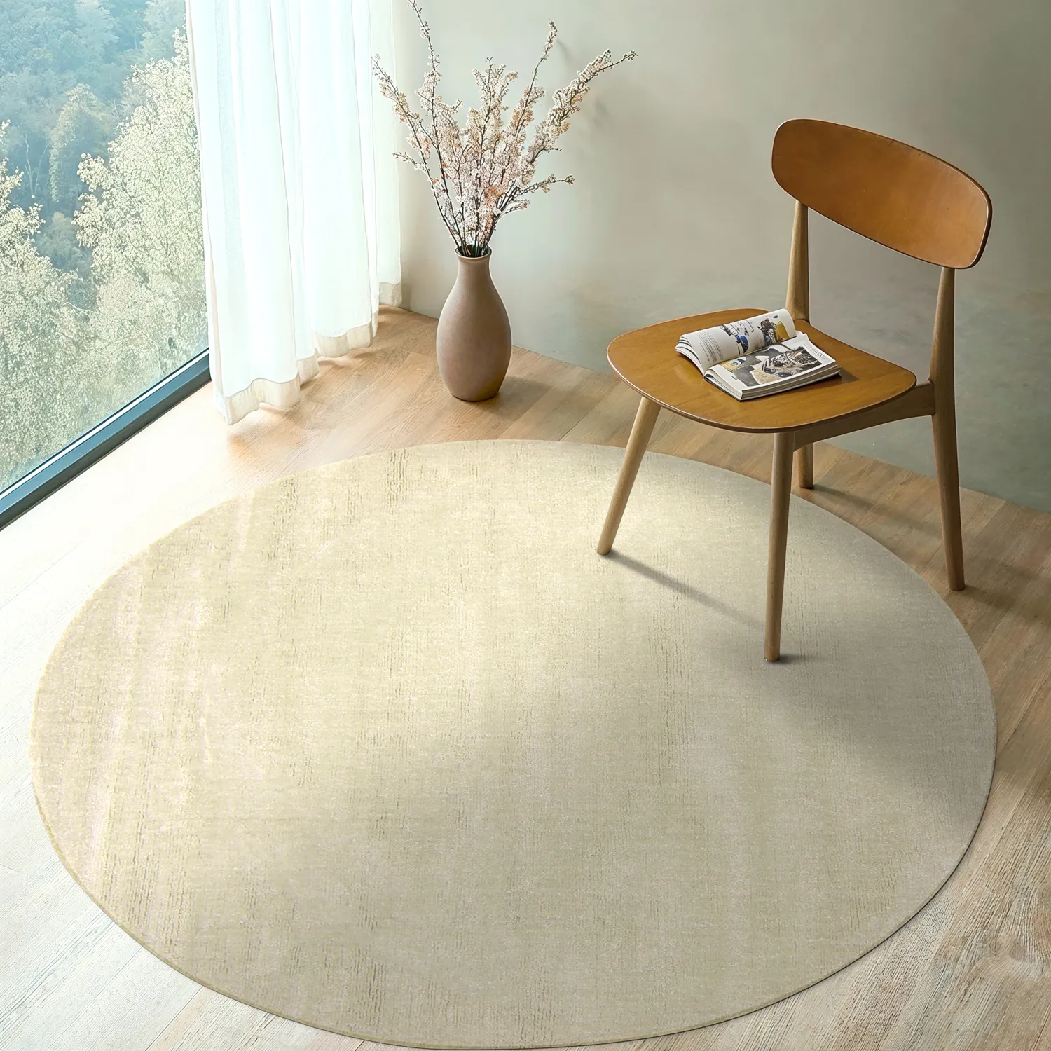 Rund matta - Recycled PET with viscose look (mintgrön)