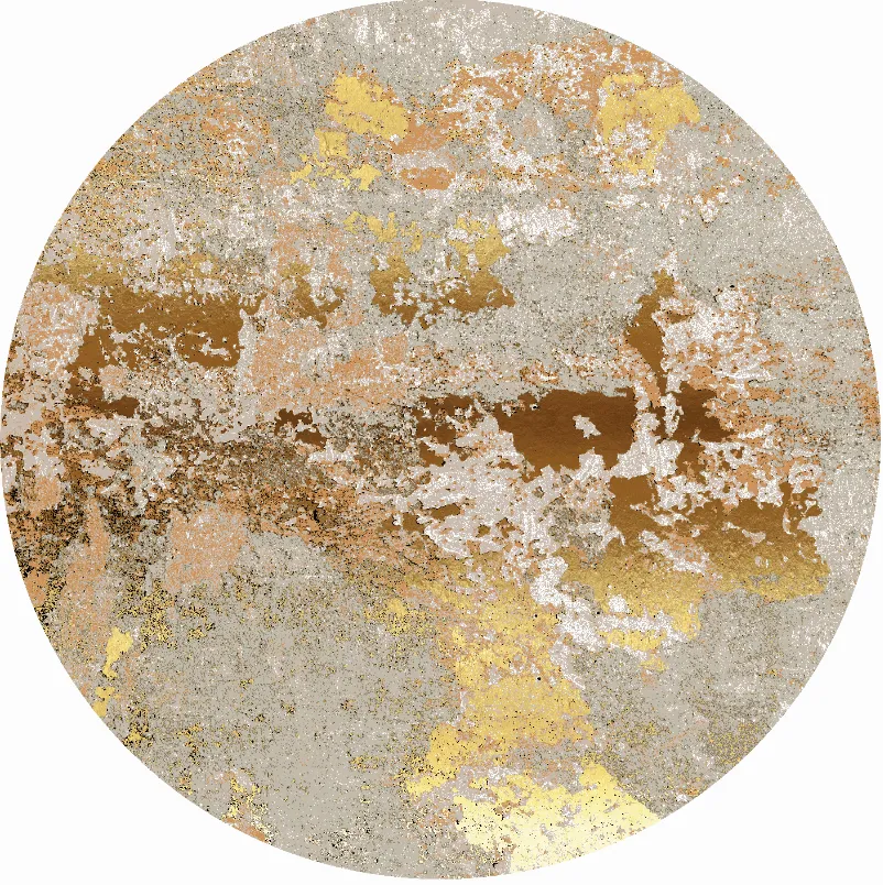 Rund matta - Elena (beige/guld)