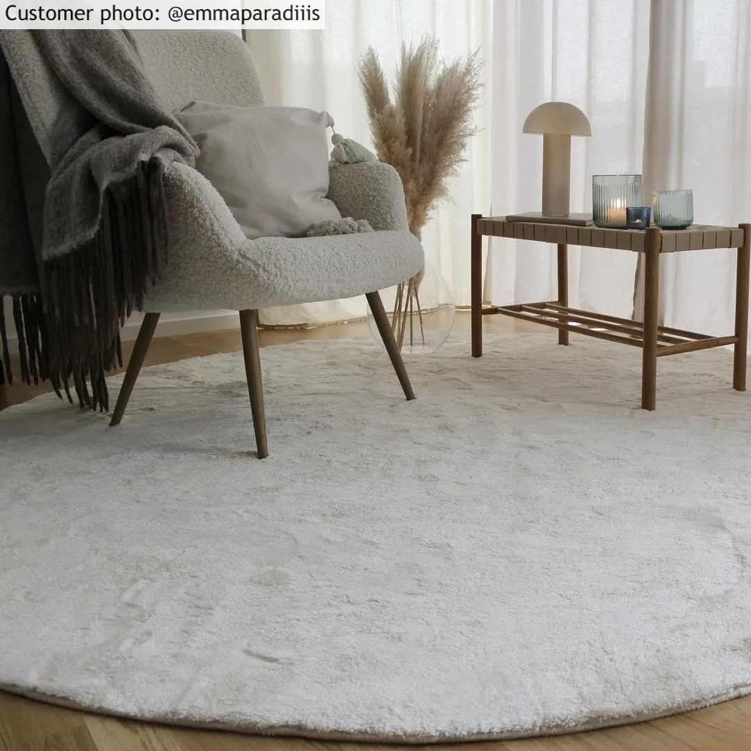 Runda mattor - Aranga Super Soft Fur (vit)