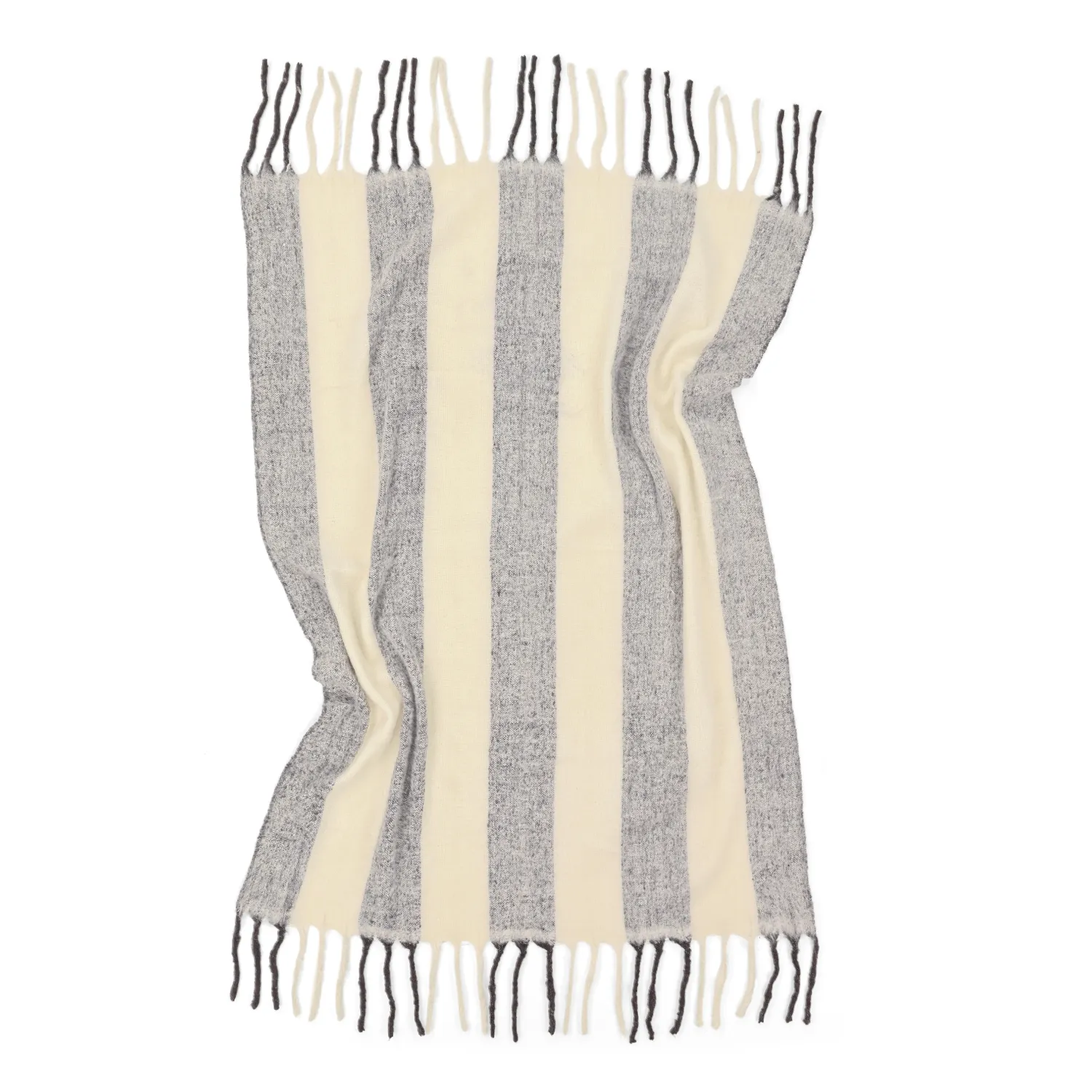 Filtar - Pläd i ullmix - Beatriz Stripe (svart/vit)