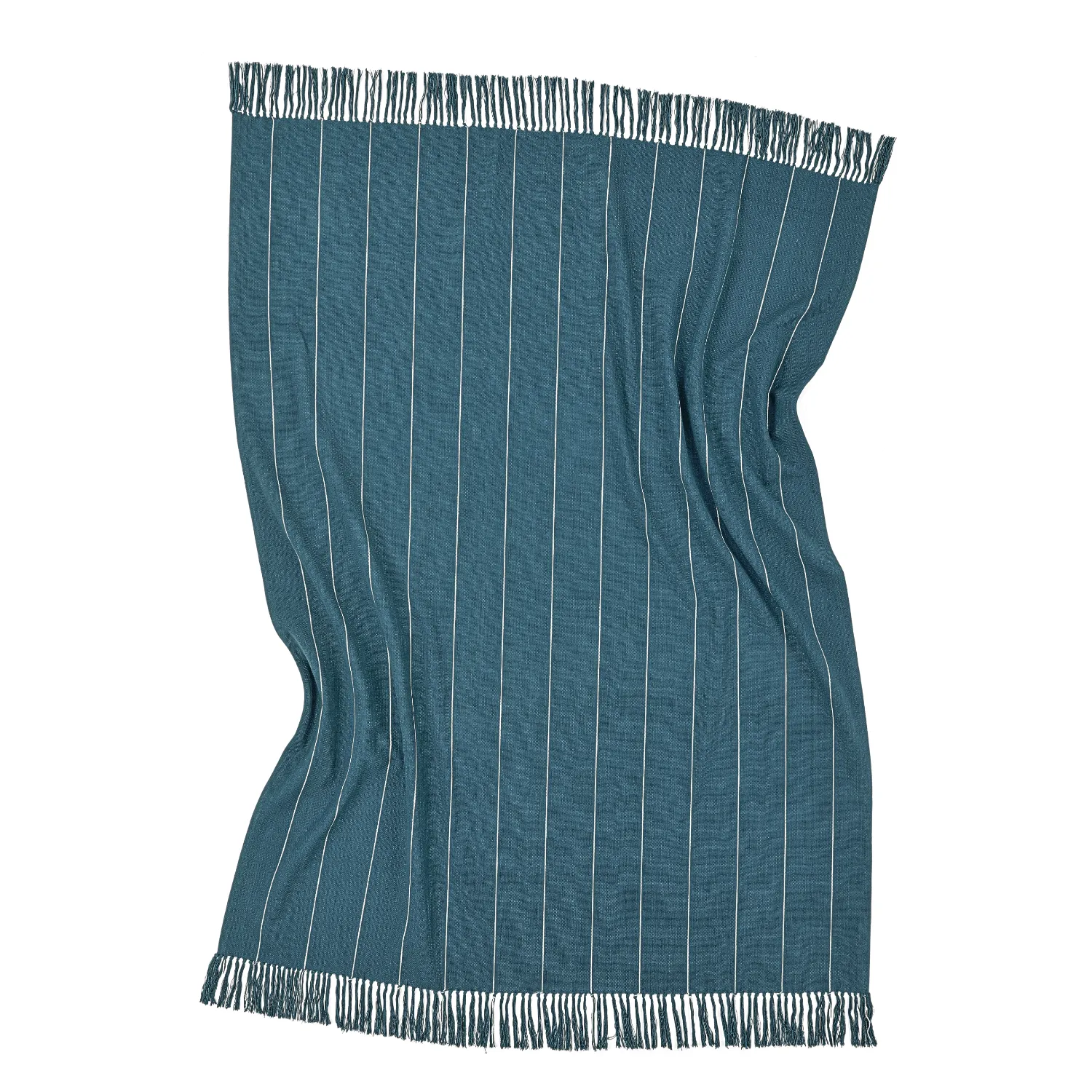 Filtar - Bomullspläd - Martina Stripe (blå/vit)