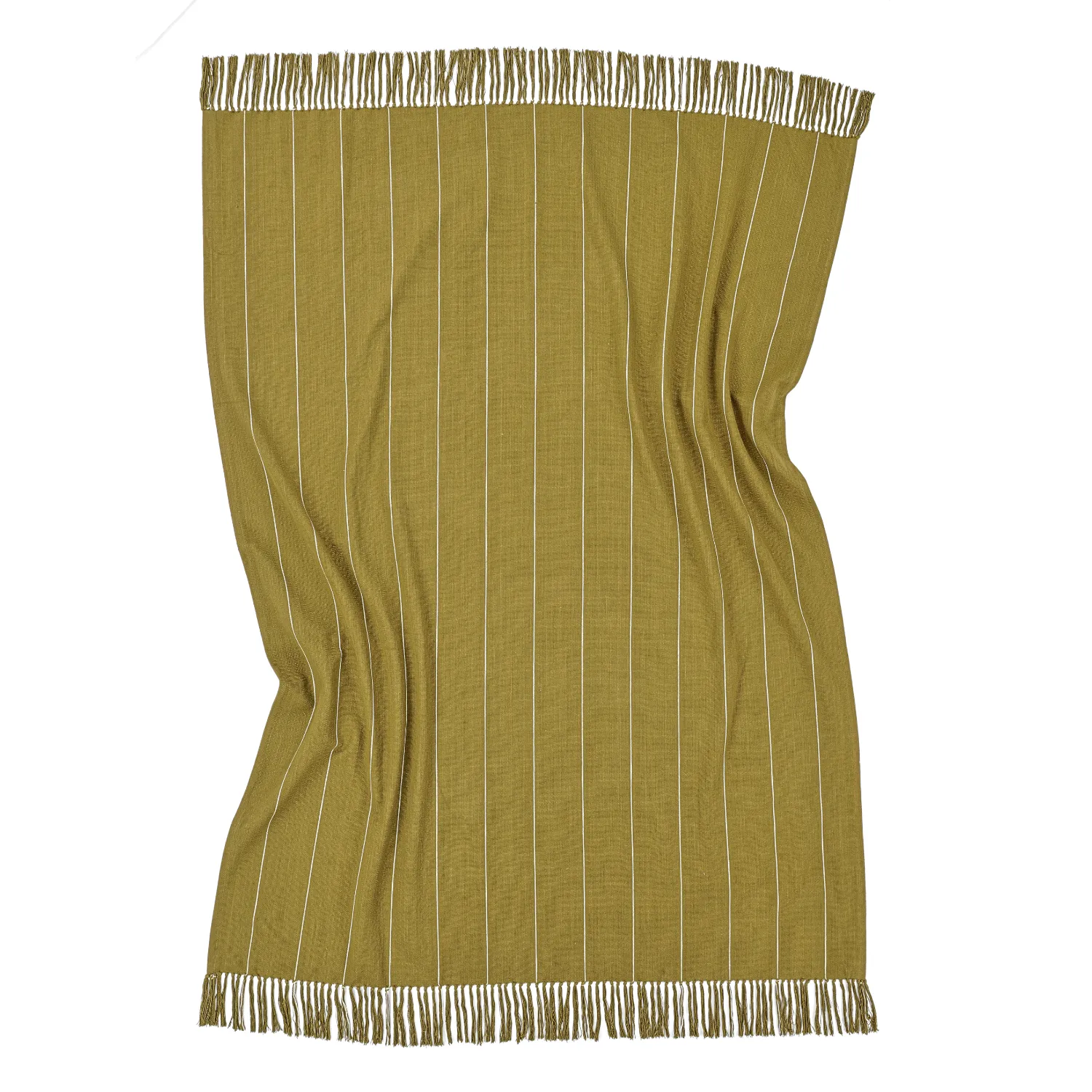 Filtar - Bomullspläd - Martina Stripe (grön/vit)
