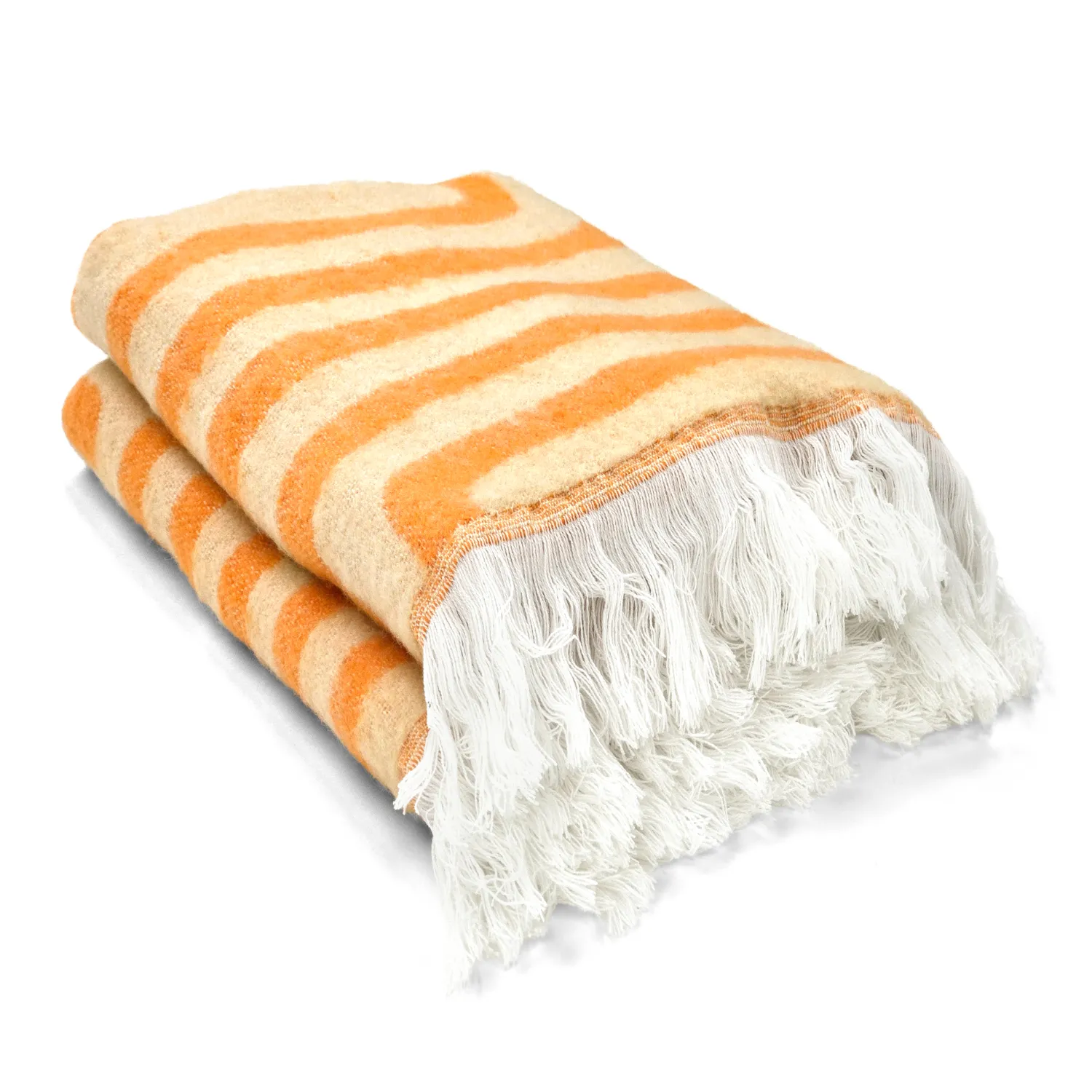 Filtar - Pläd i ullmix - Melody (beige/orange)