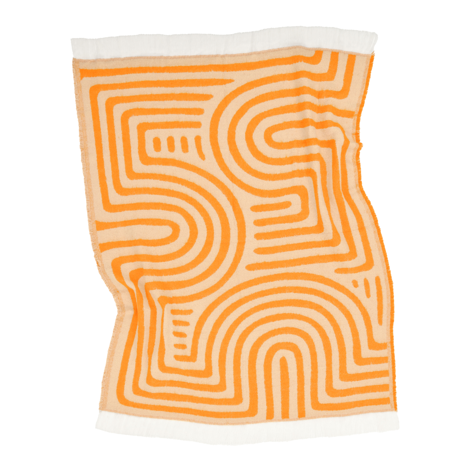 Filtar - Pläd i ullmix - Melody (beige/orange) (Storlek: 130 x 170 cm)