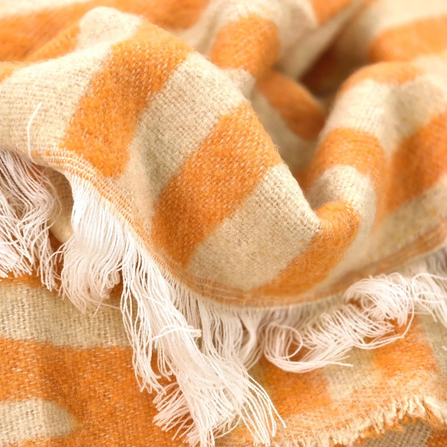 Filtar - Pläd i ullmix - Melody (beige/orange)