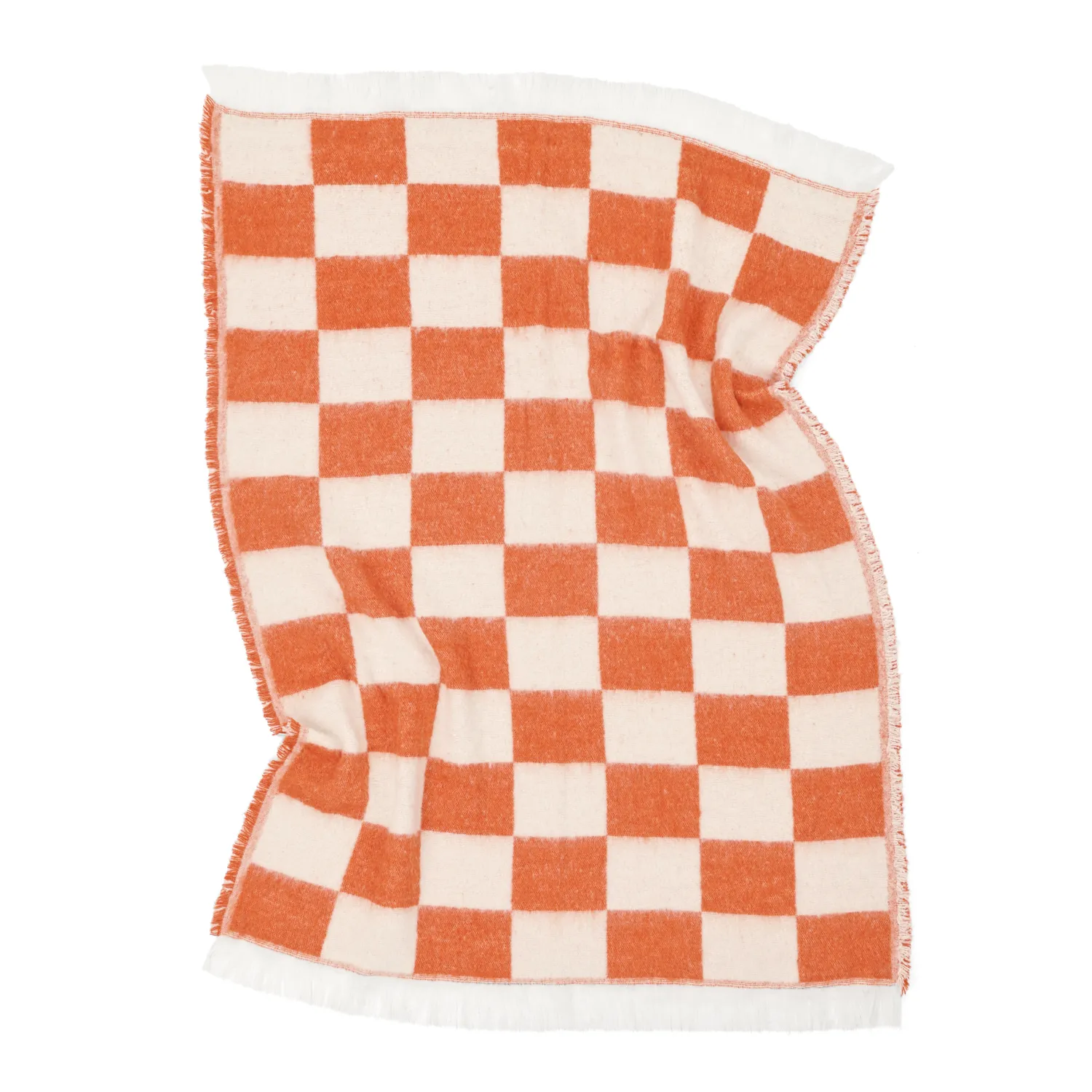 Filtar - Pläd i ullmix - Audrey Check (rosa/offwhite)