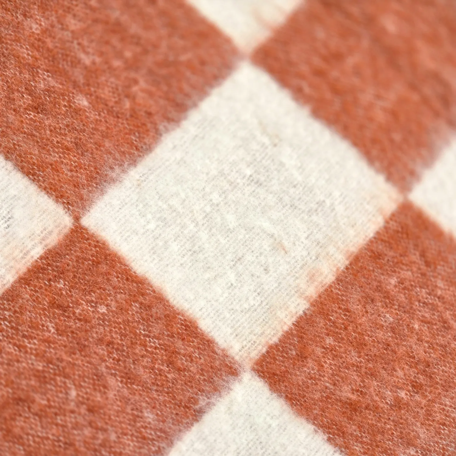 Filtar - Pläd i ullmix - Audrey Check (rosa/offwhite)