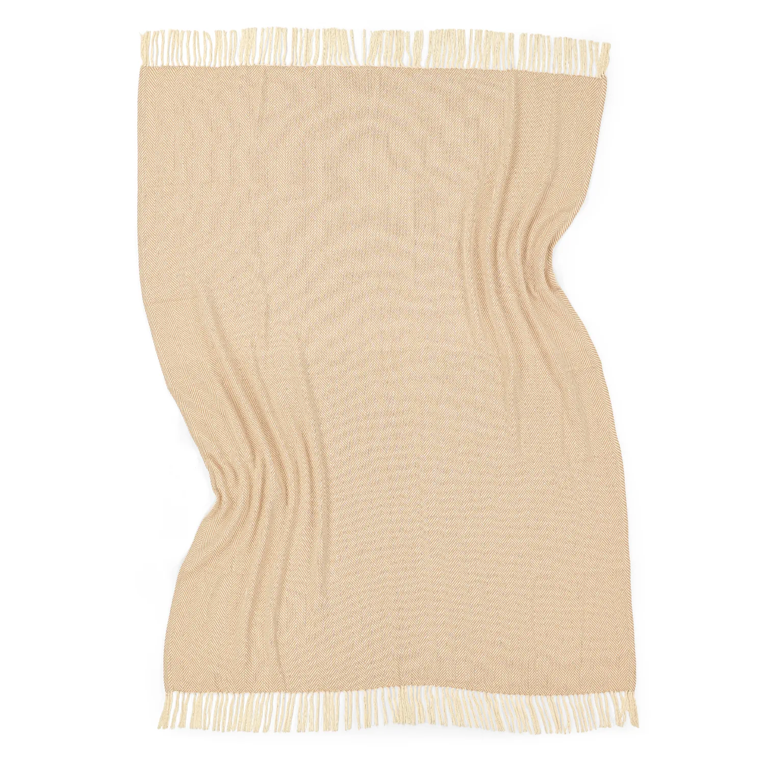 Filtar - Bomullspläd - Denisa Fishbone (beige/vit)