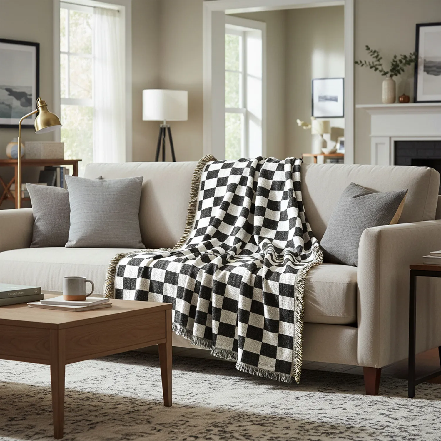 Filtar - Wallace Tapestry Blanket (svart/vit)