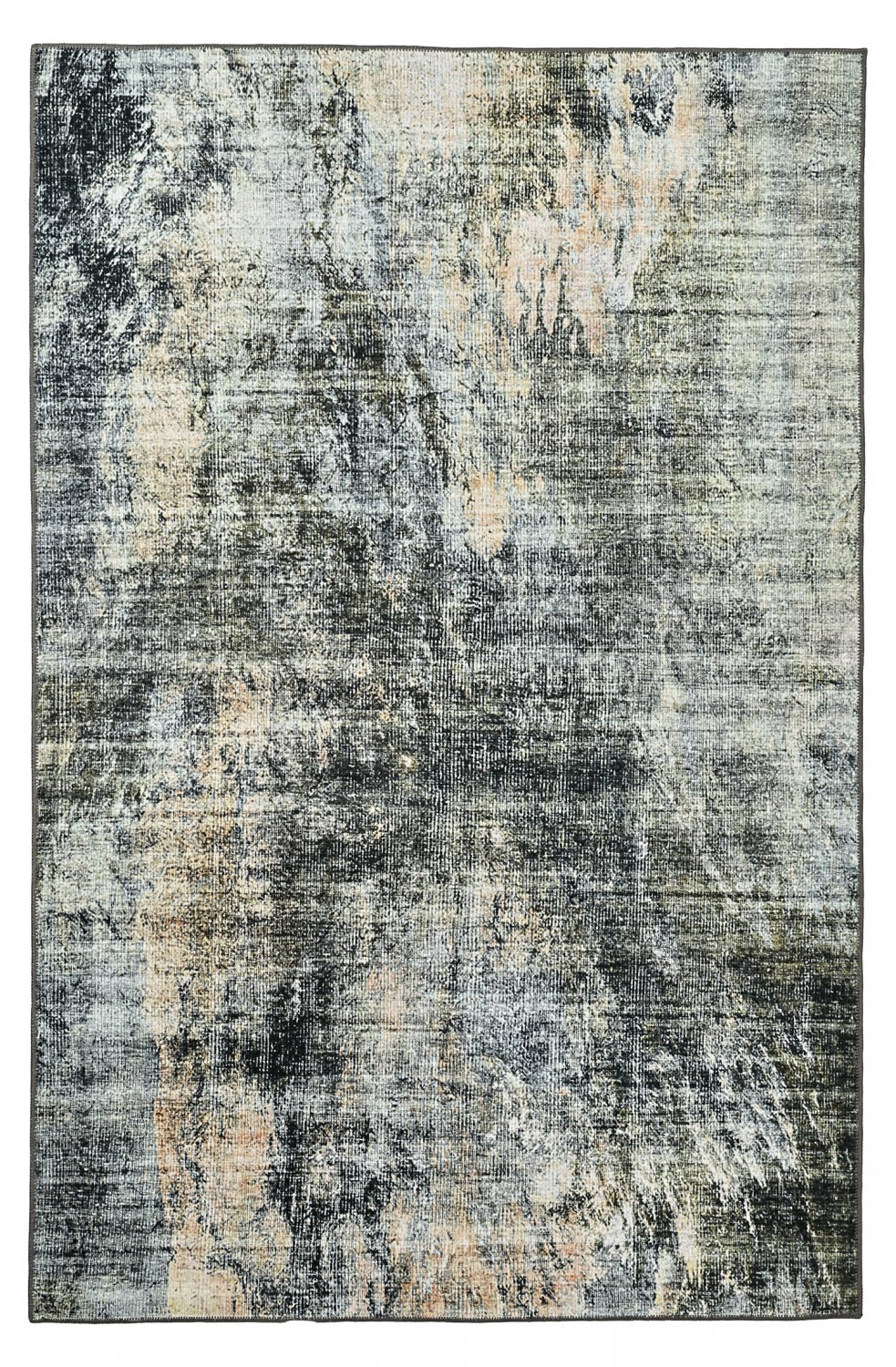 Flatvävd matta - Bechar (svart/multi) (Storlek: 190 x 280 cm)